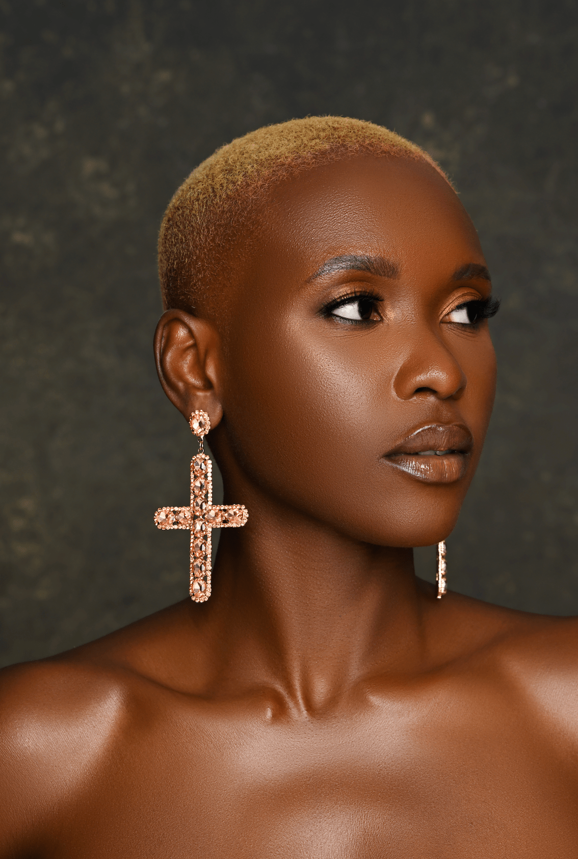 Gorgeous Rhinestone Diamante Cross Statement Earrings - Fatisha Boutique