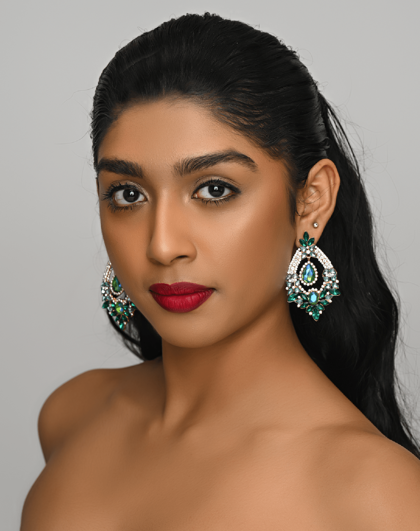 Gorgeous Rhinestones Crystal Teardrop Statement Earrings - Fatisha Boutique