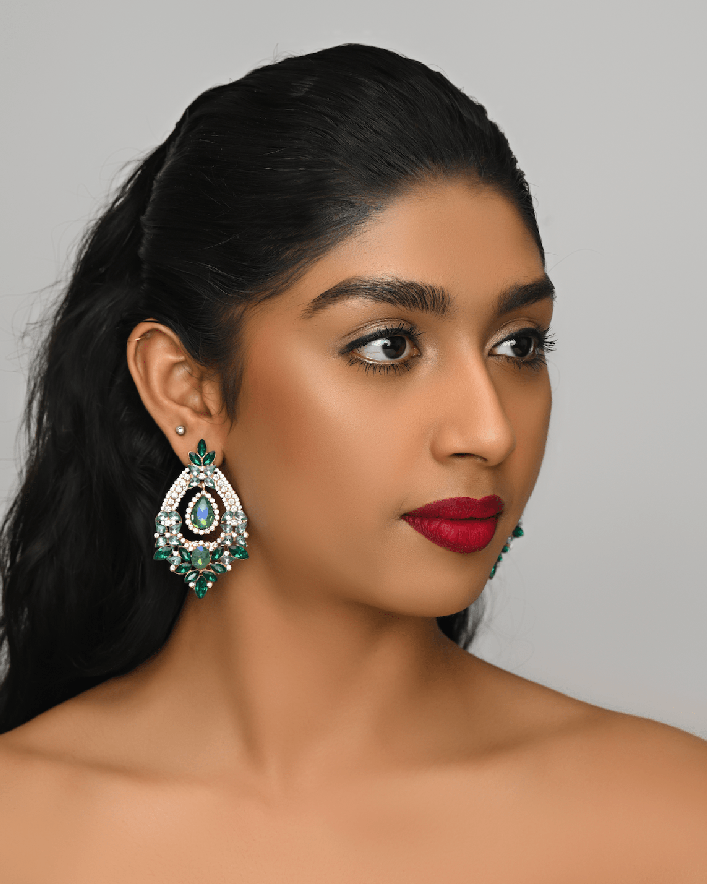 Gorgeous Rhinestones Crystal Teardrop Statement Earrings - Fatisha Boutique