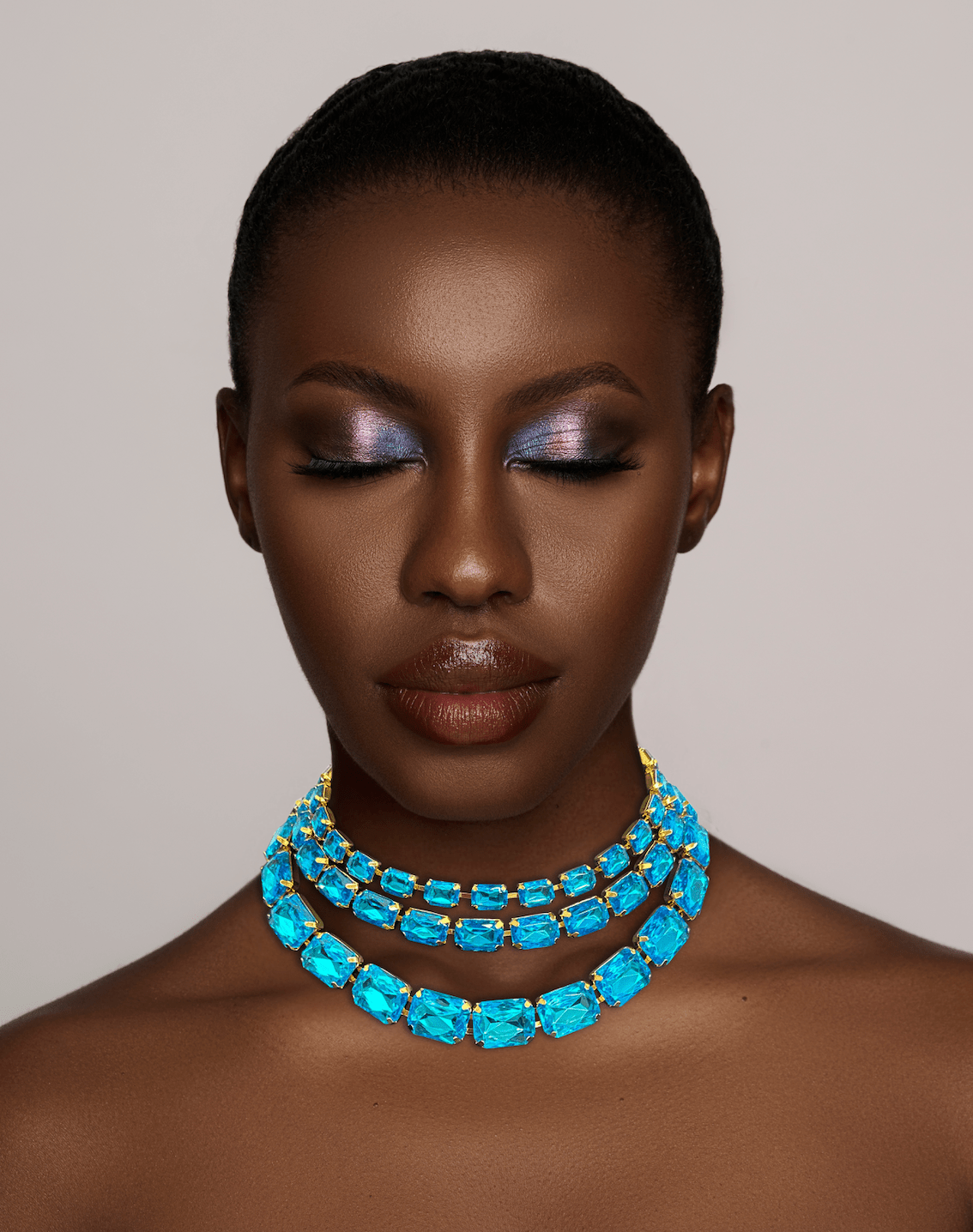 Gorgeous Sparkling Large Crystal Rhinestones Statement Choker Necklaces - Fatisha Boutique