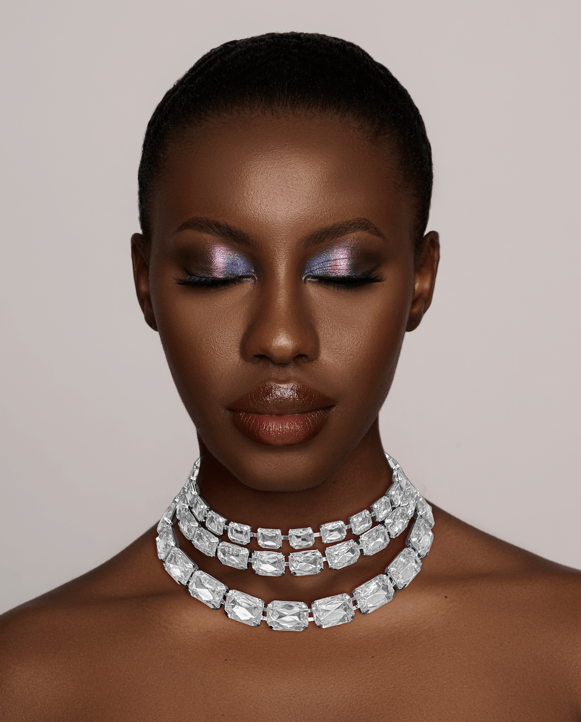 Gorgeous Sparkling Large Crystal Rhinestones Statement Choker Necklaces - Fatisha Boutique