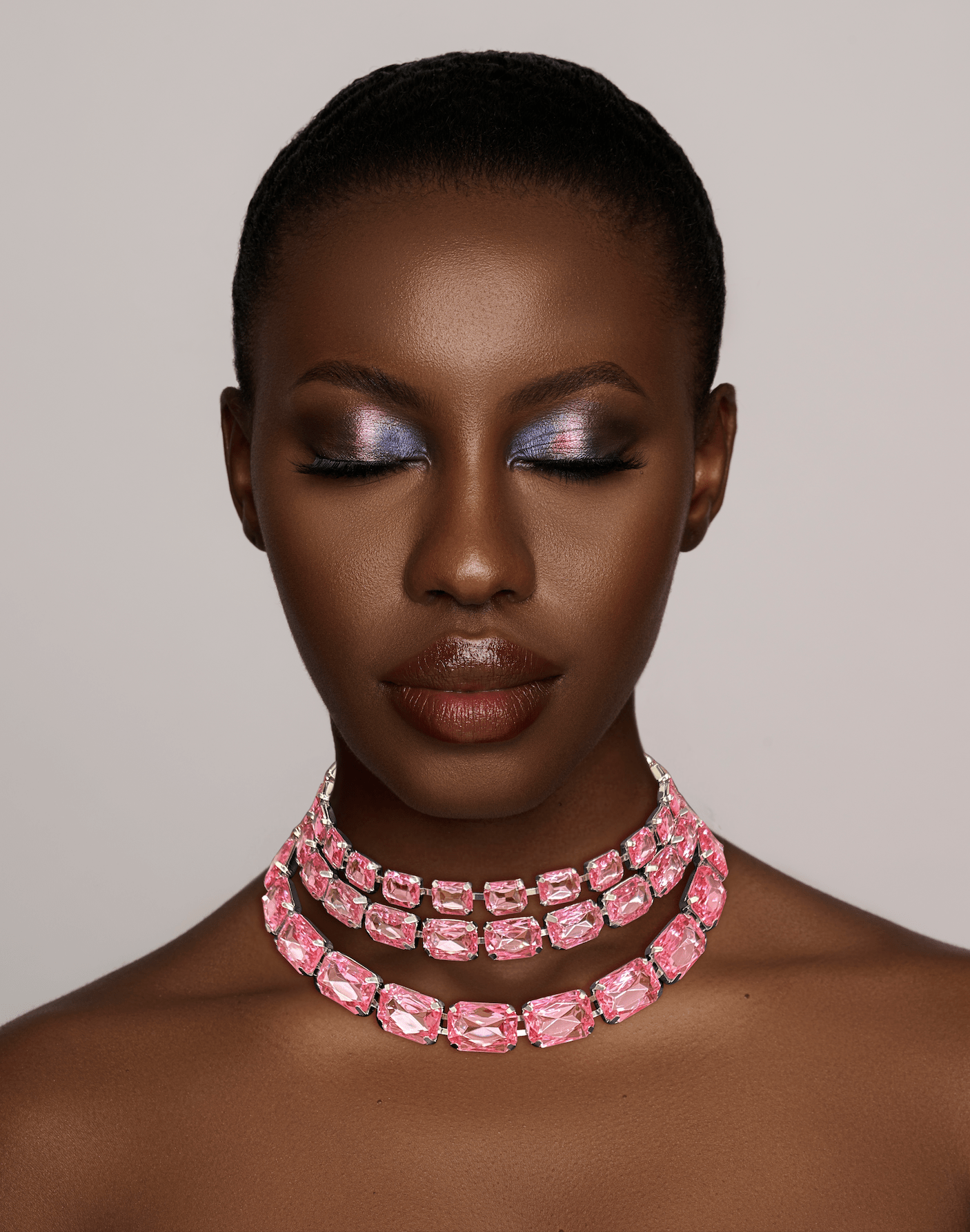 Gorgeous Sparkling Large Crystal Rhinestones Statement Choker Necklaces - Fatisha Boutique