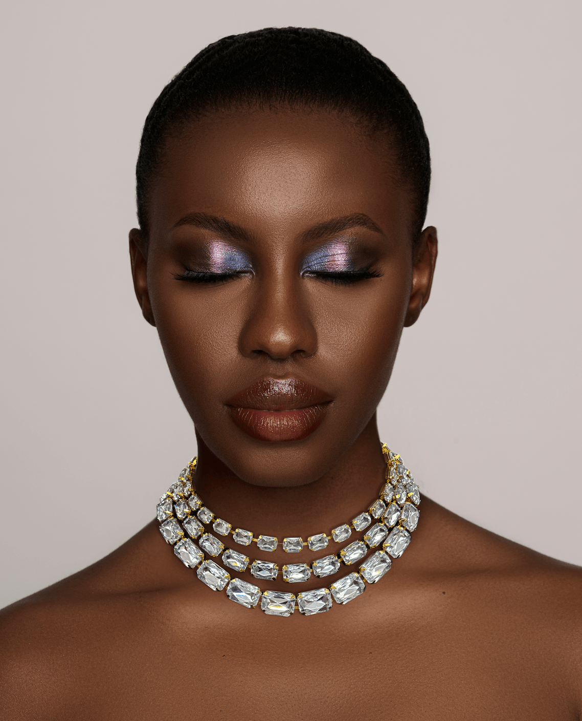 Gorgeous Sparkling Large Crystal Rhinestones Statement Choker Necklaces - Fatisha Boutique