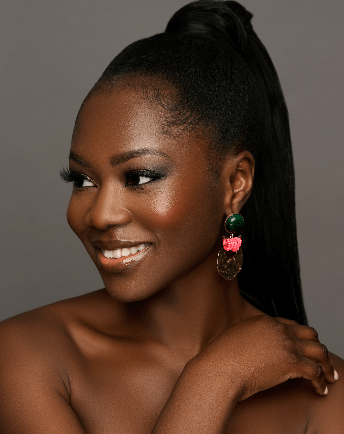 Green and Pink Beaded Statement Earrings – Unique Bold Drop Earrings for Women - Fatisha Boutique