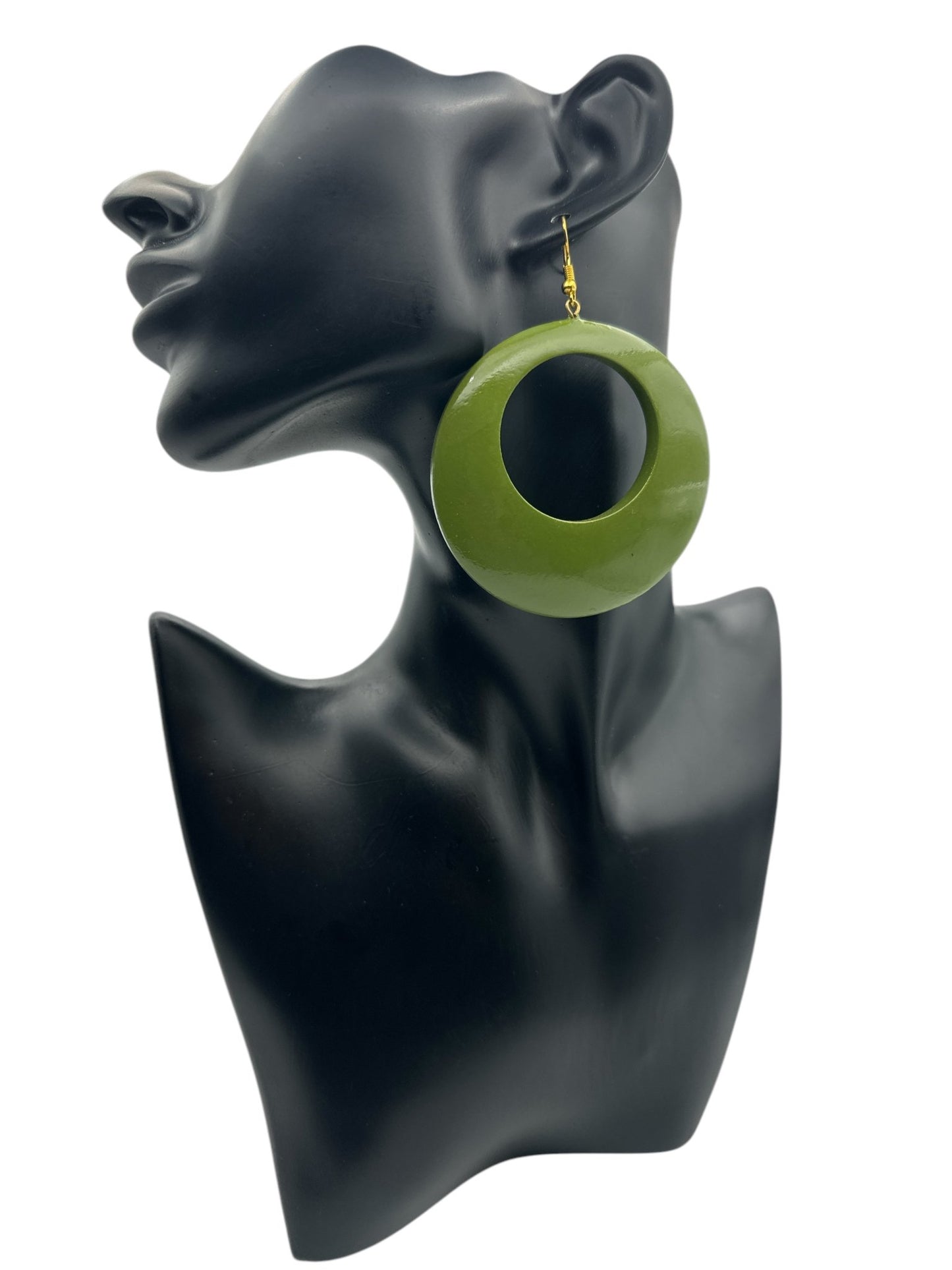 Green Wooden Dangle Ethnic Earrings - Fatisha Boutique