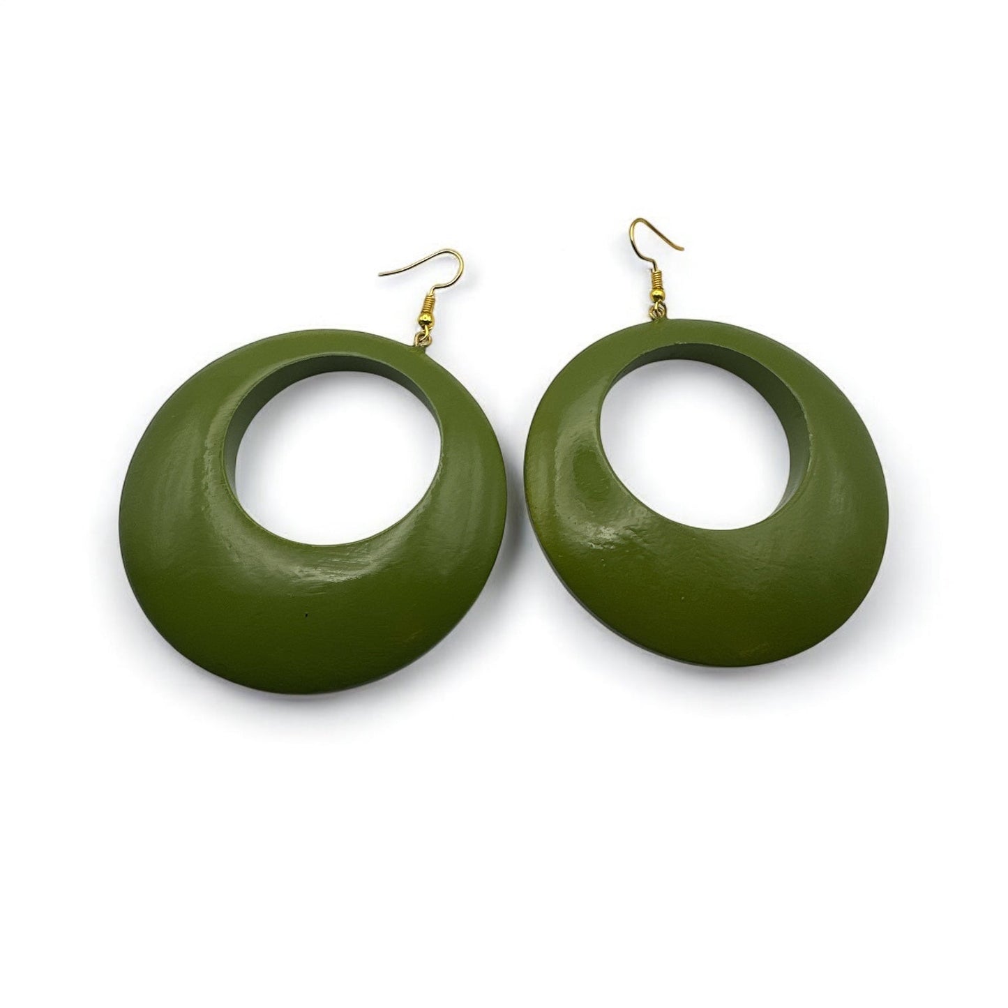 Green Wooden Dangle Ethnic Earrings - Fatisha Boutique