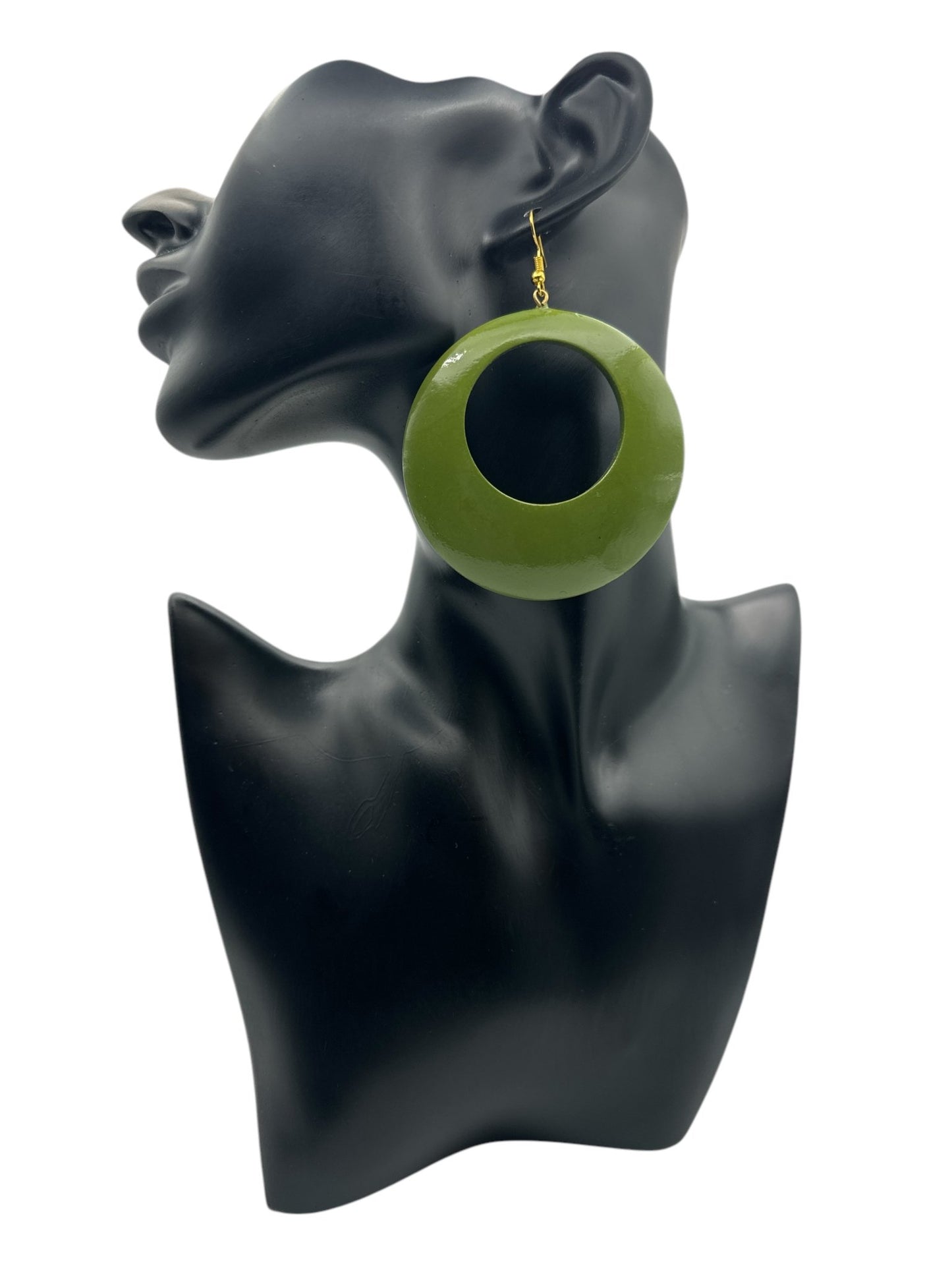Green Wooden Dangle Ethnic Earrings - Fatisha Boutique