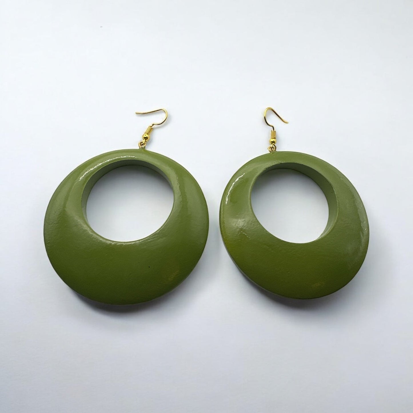 Green Wooden Dangle Ethnic Earrings - Fatisha Boutique