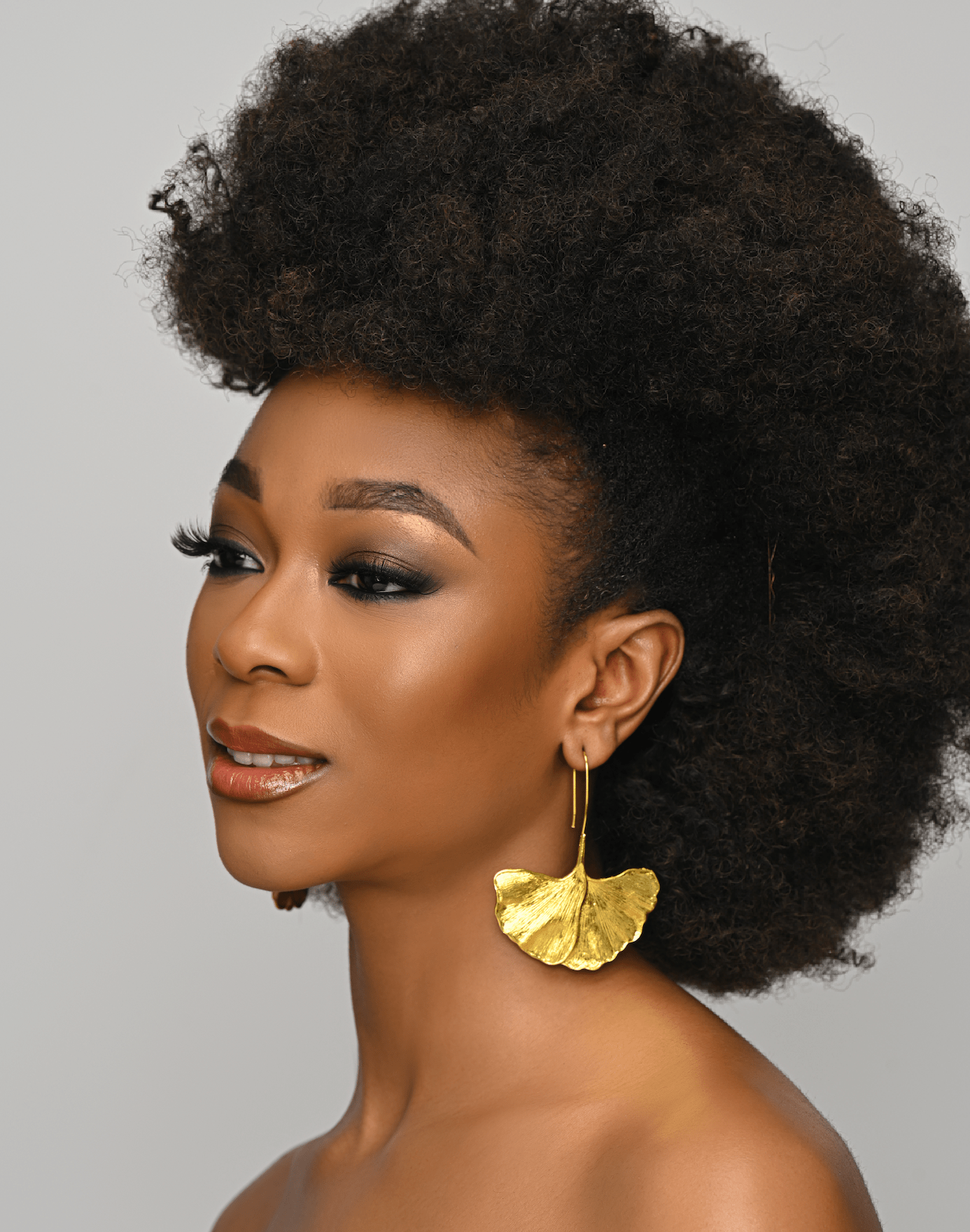 Hammered Alloy Metal Ginkgo Leaves Shaped Drop Earrings - Fatisha Boutique