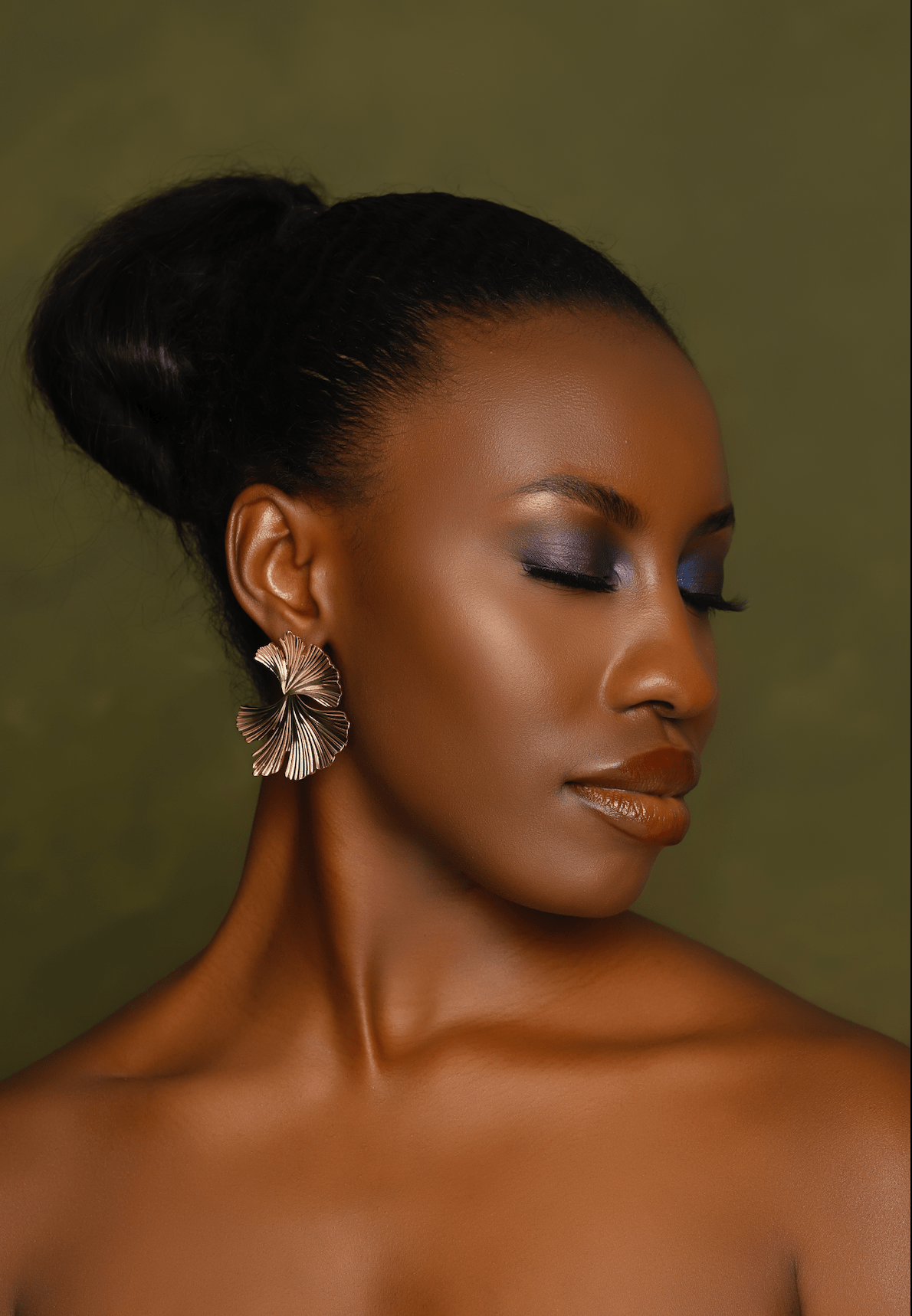 Hammered Alloy Metal Ginkgo Leaves Shaped Stud Drop Earrings - Fatisha Boutique
