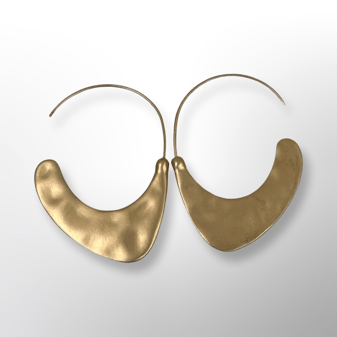 Hammered Alloy Metal Minimalist Dangle Earrings - Fatisha Boutique