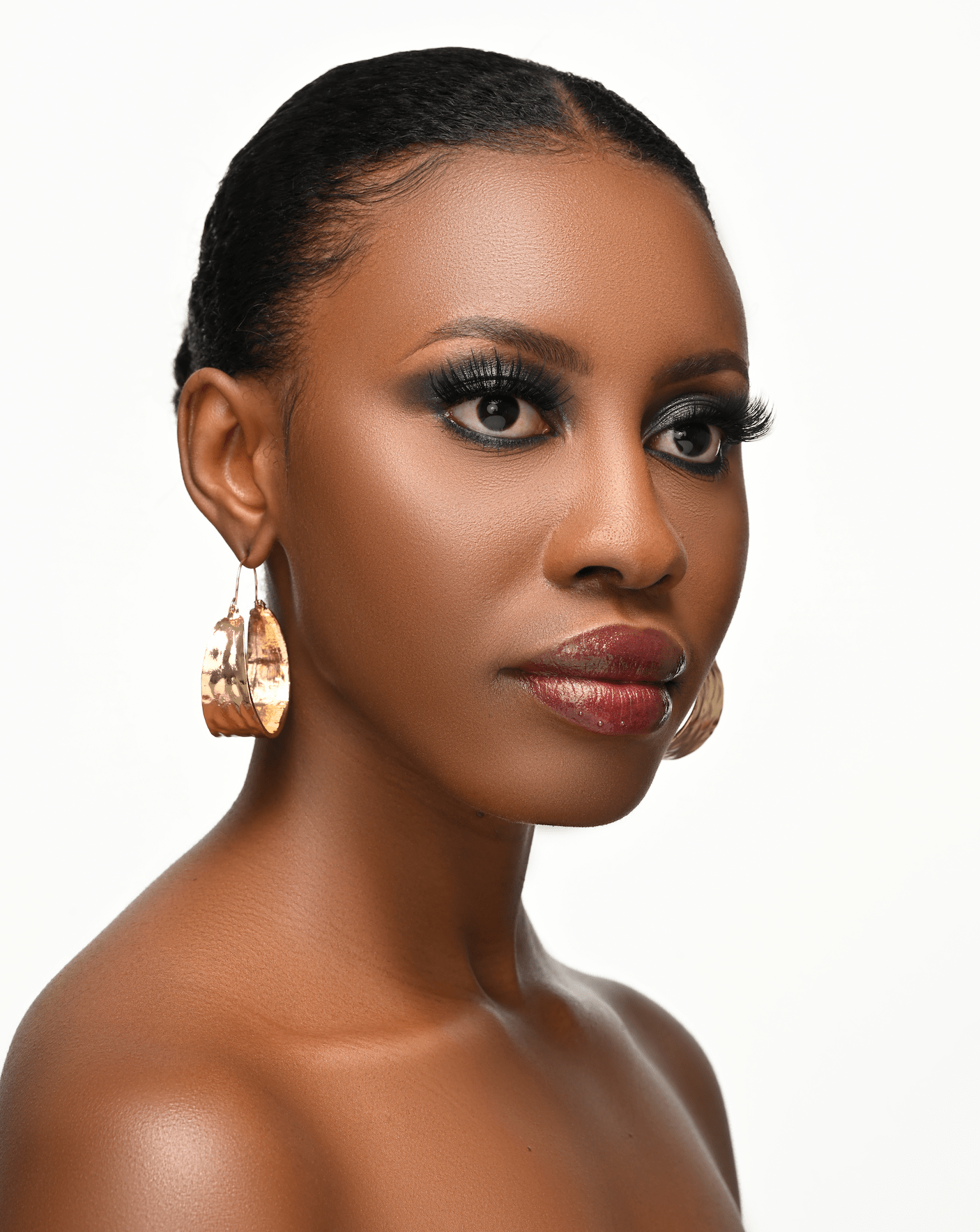 Hammered Brass Gold Statement Dangle Earrings - Fatisha Boutique