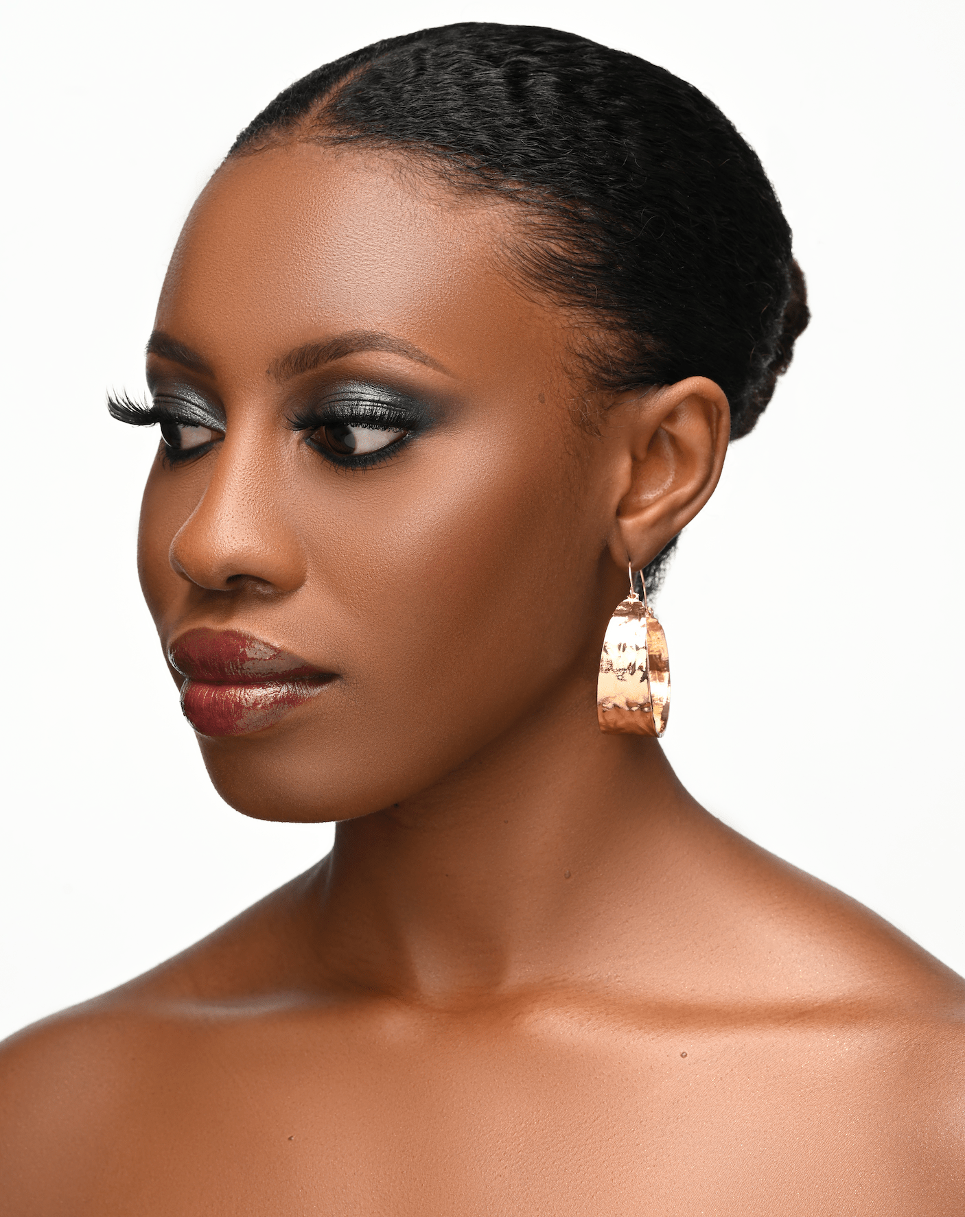 Hammered Brass Gold Statement Dangle Earrings - Fatisha Boutique