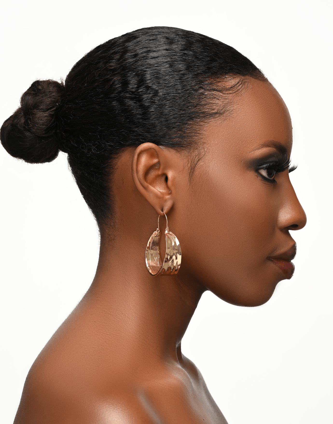 Hammered Brass Gold Statement Dangle Earrings - Fatisha Boutique