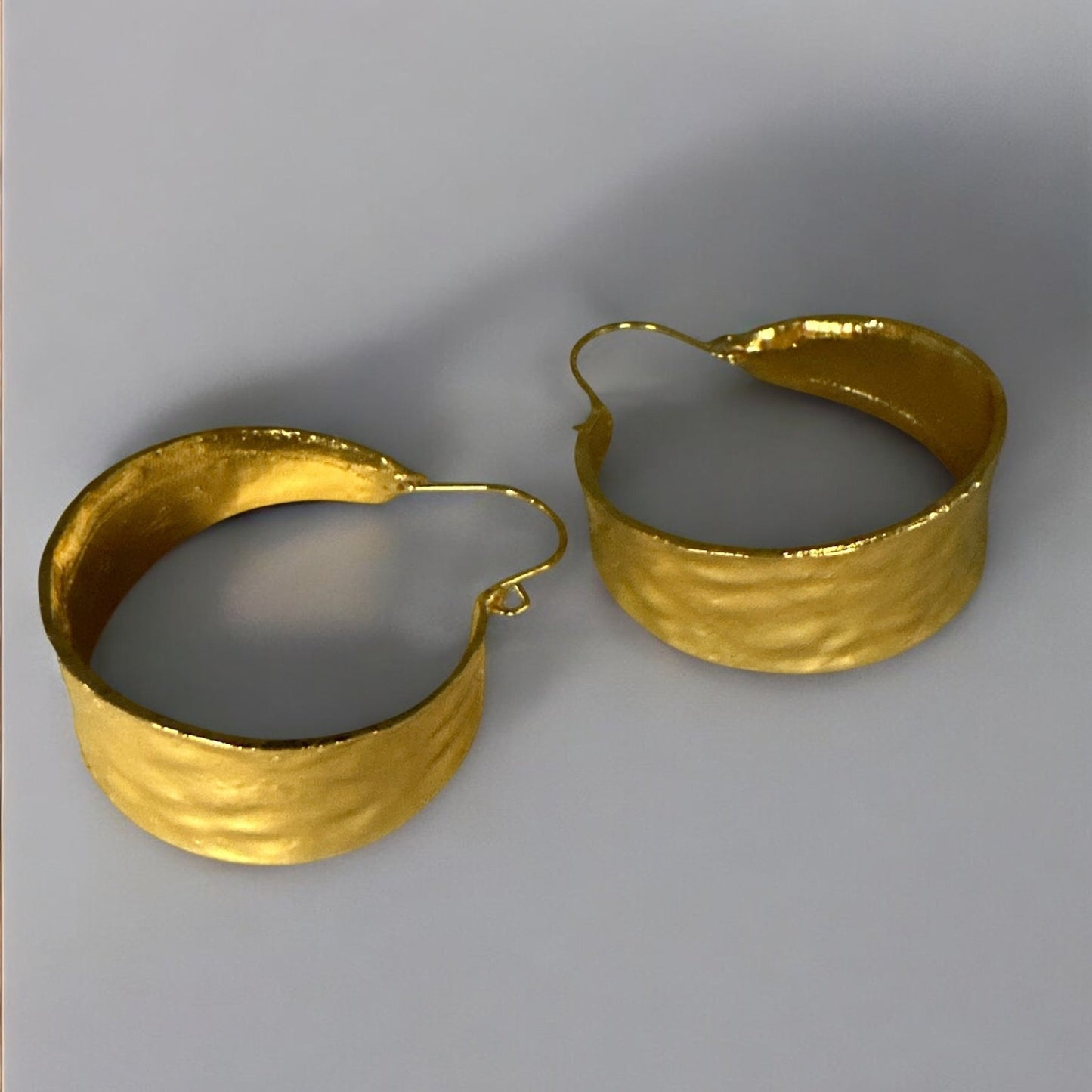 Hammered Brass Gold Statement Dangle Earrings – Bold & Chic - Fatisha Boutique