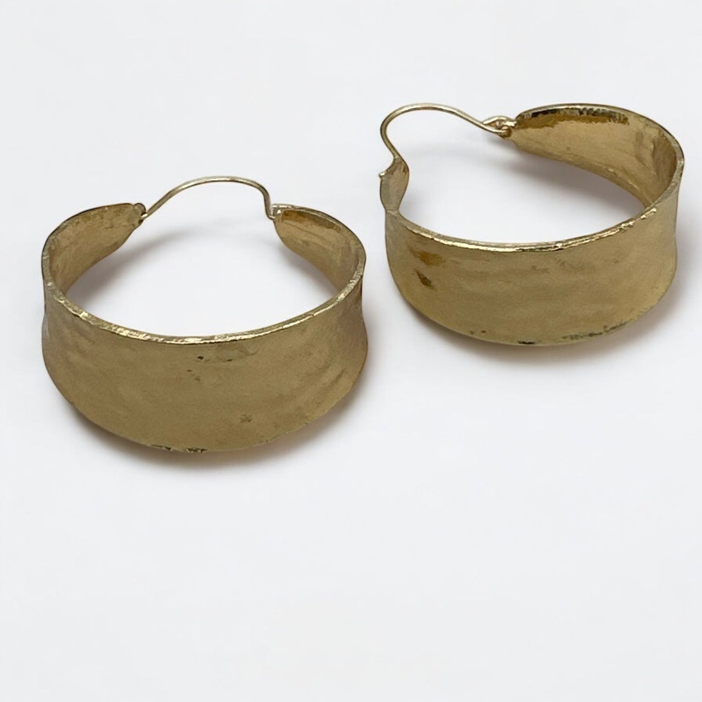 Hammered Brass Gold Statement Dangle Earrings – Bold & Chic - Fatisha Boutique