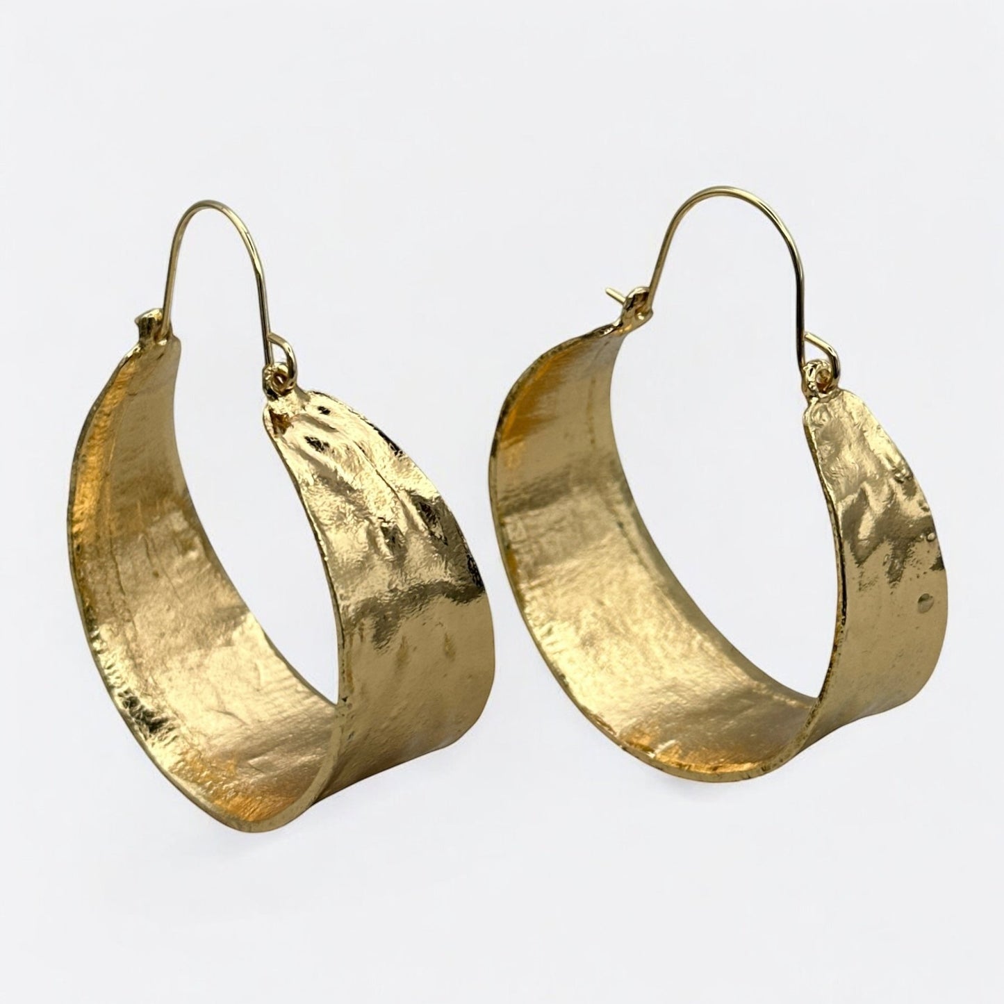 Hammered Brass Gold Statement Dangle Earrings – Bold & Chic - Fatisha Boutique
