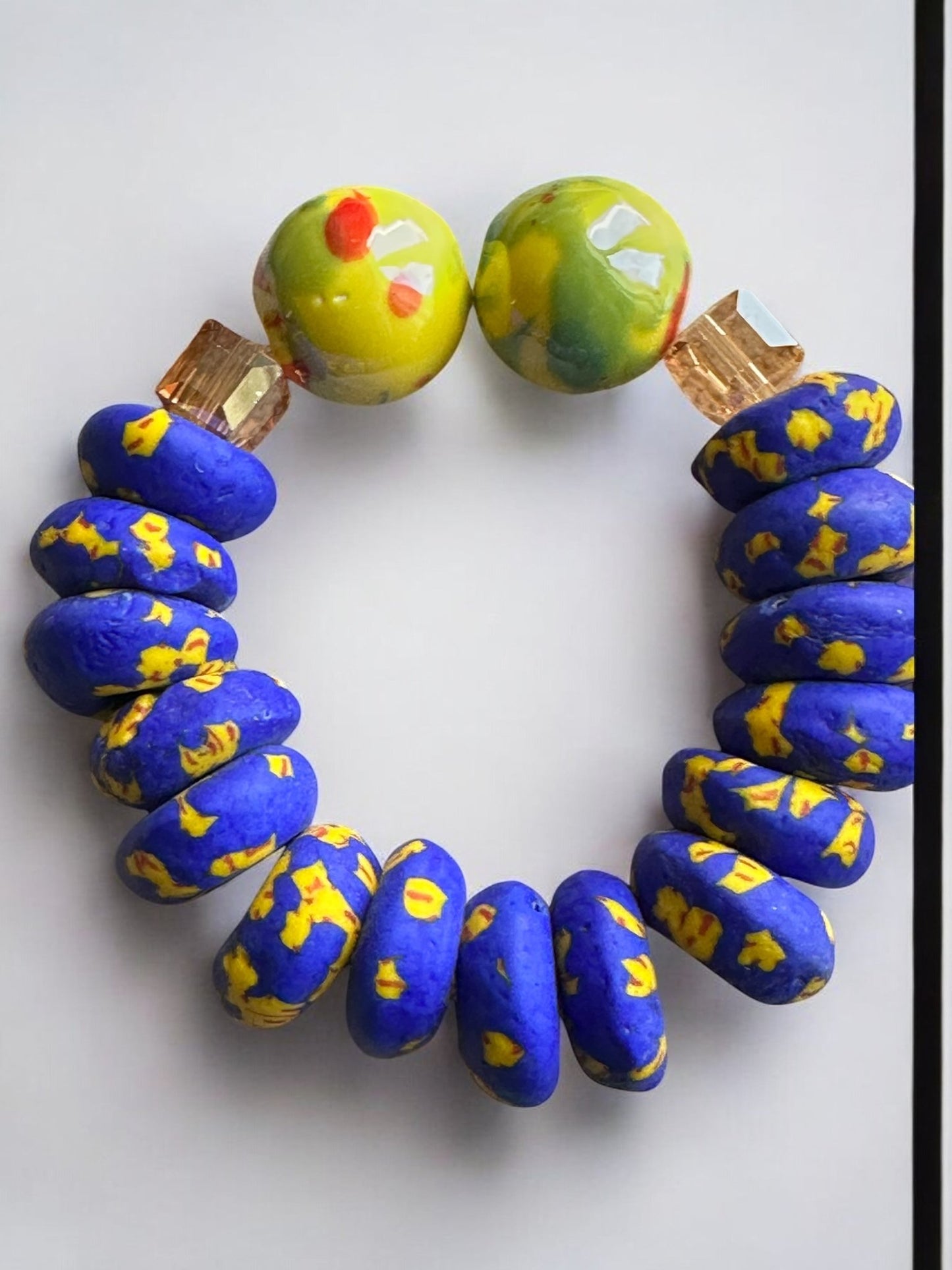 Handcrafted African Blue Korobo Bead Bracelet - Fatisha Boutique