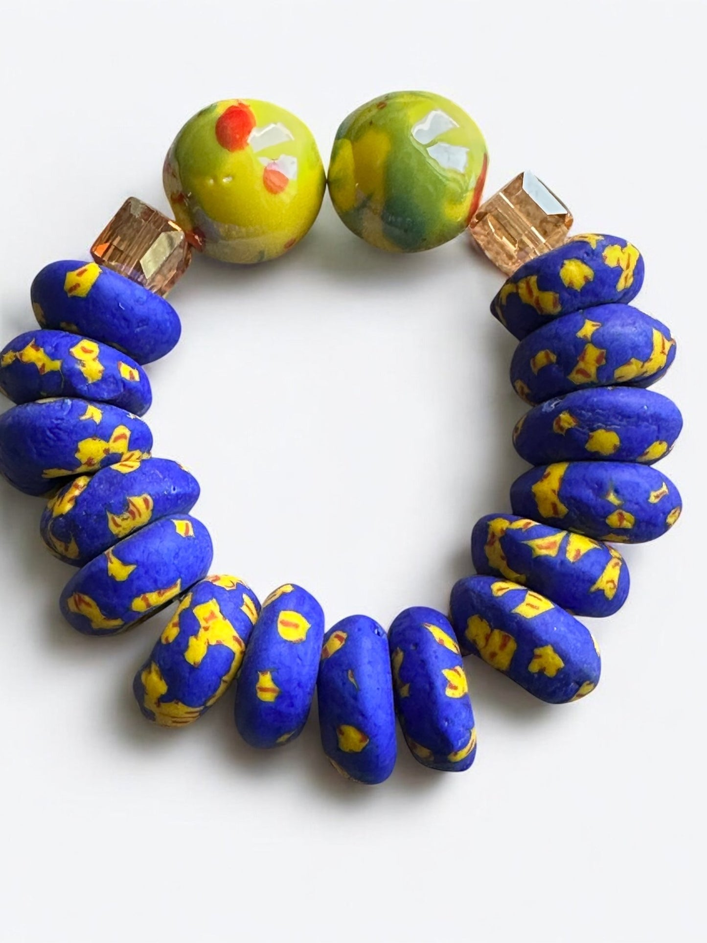 Handcrafted African Blue Korobo Bead Bracelet - Fatisha Boutique