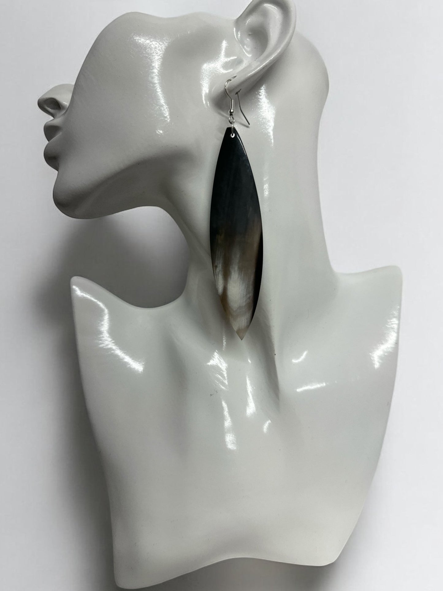 Handcrafted Long Buffalo Horn Earrings - Fatisha Boutique