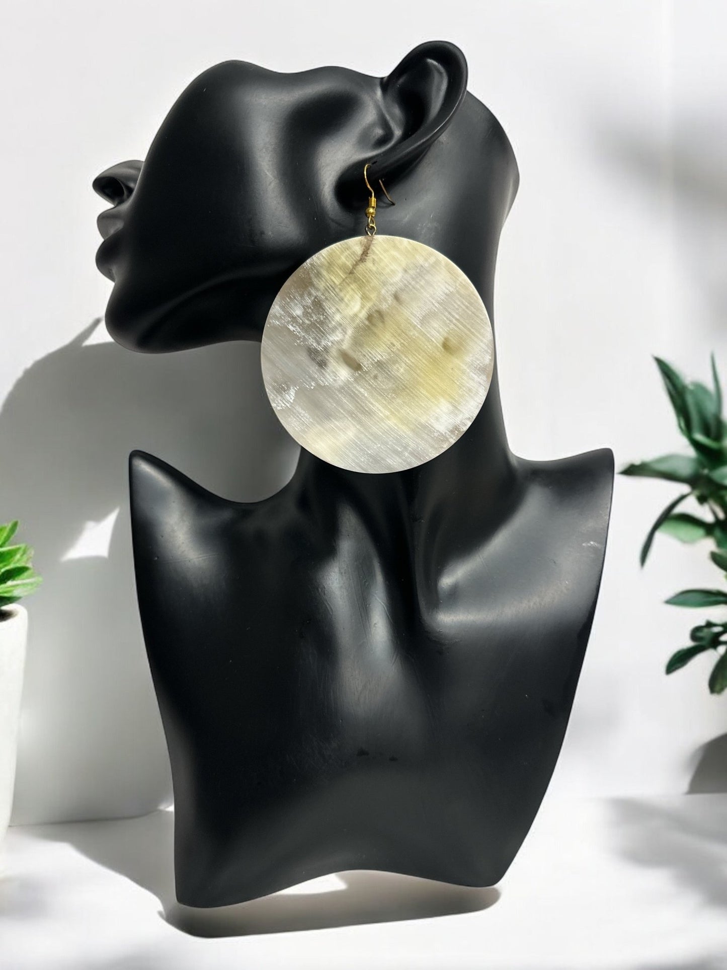 Handcrafted Natural Buffalo Horn Dangle Earrings - Fatisha Boutique