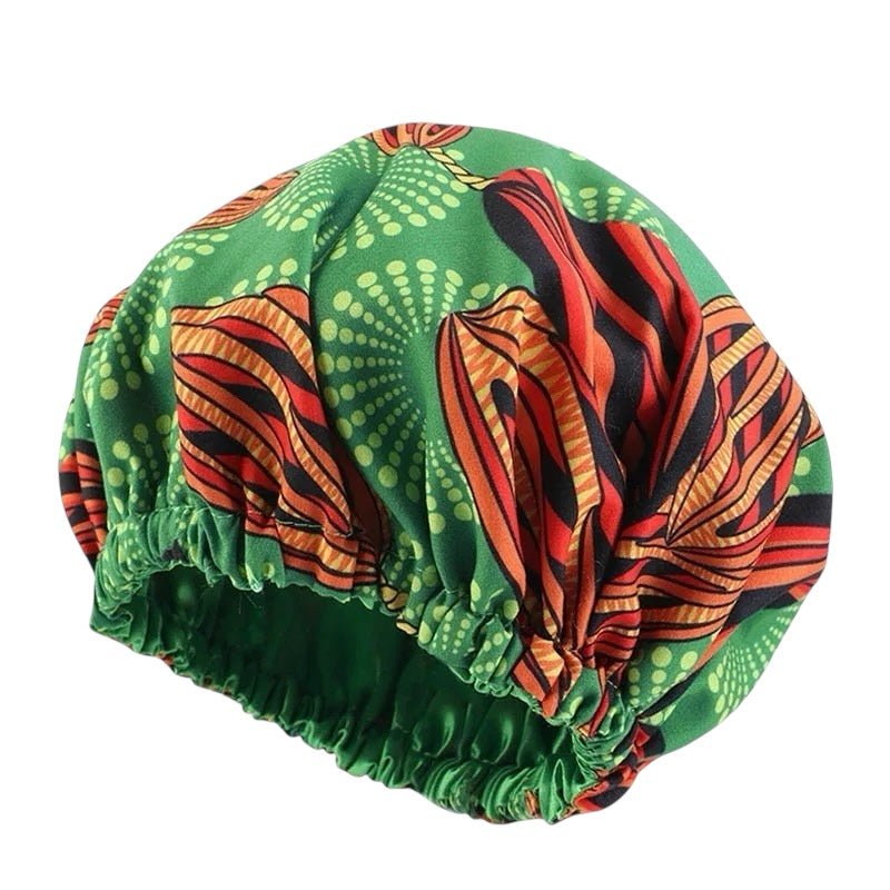 Kids Reversible Satin Bonnet Caps - African Ankara Print (Multiple Designs) - Fatisha Boutique