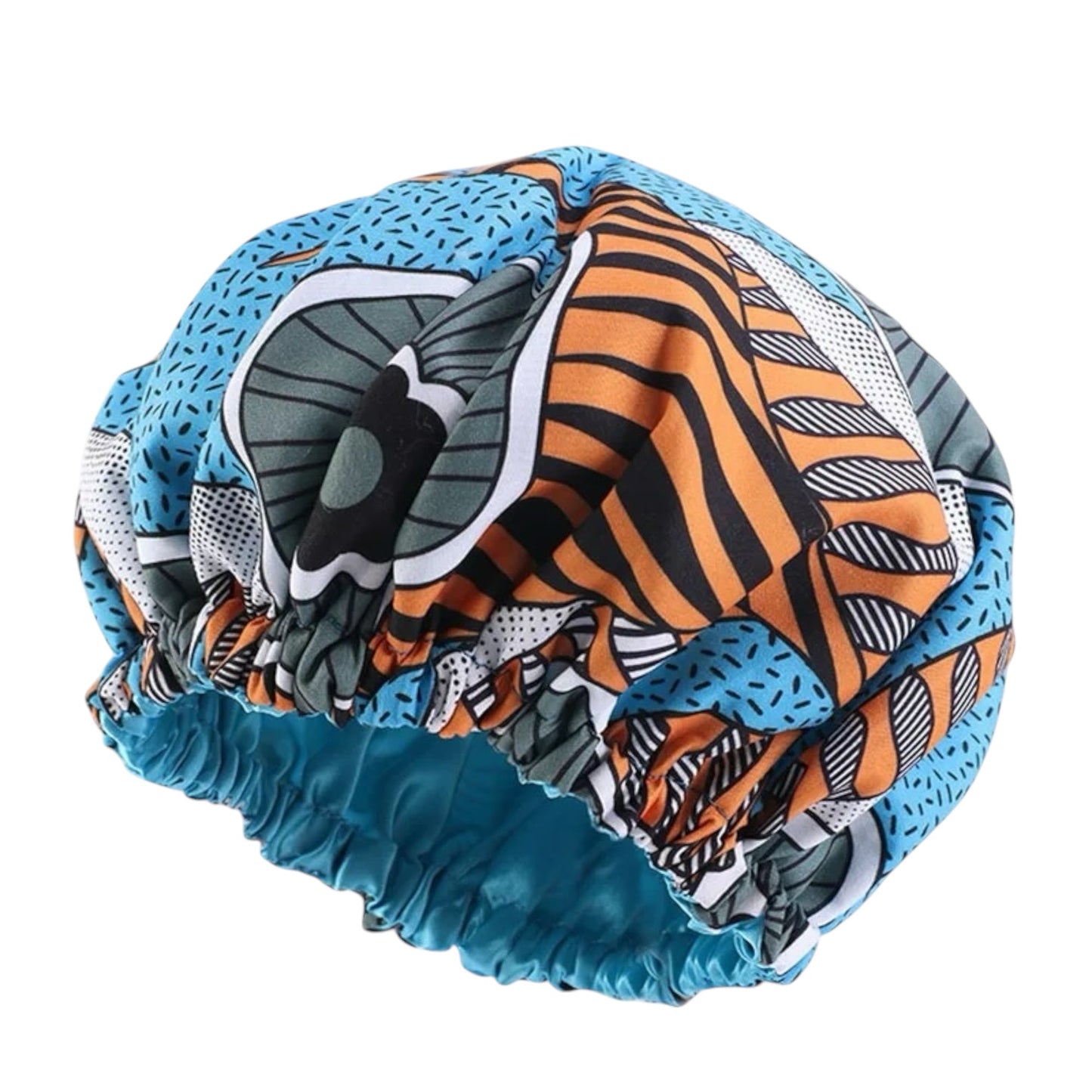 Kids Reversible Satin Bonnet Caps - African Ankara Print (Multiple Designs) - Fatisha Boutique