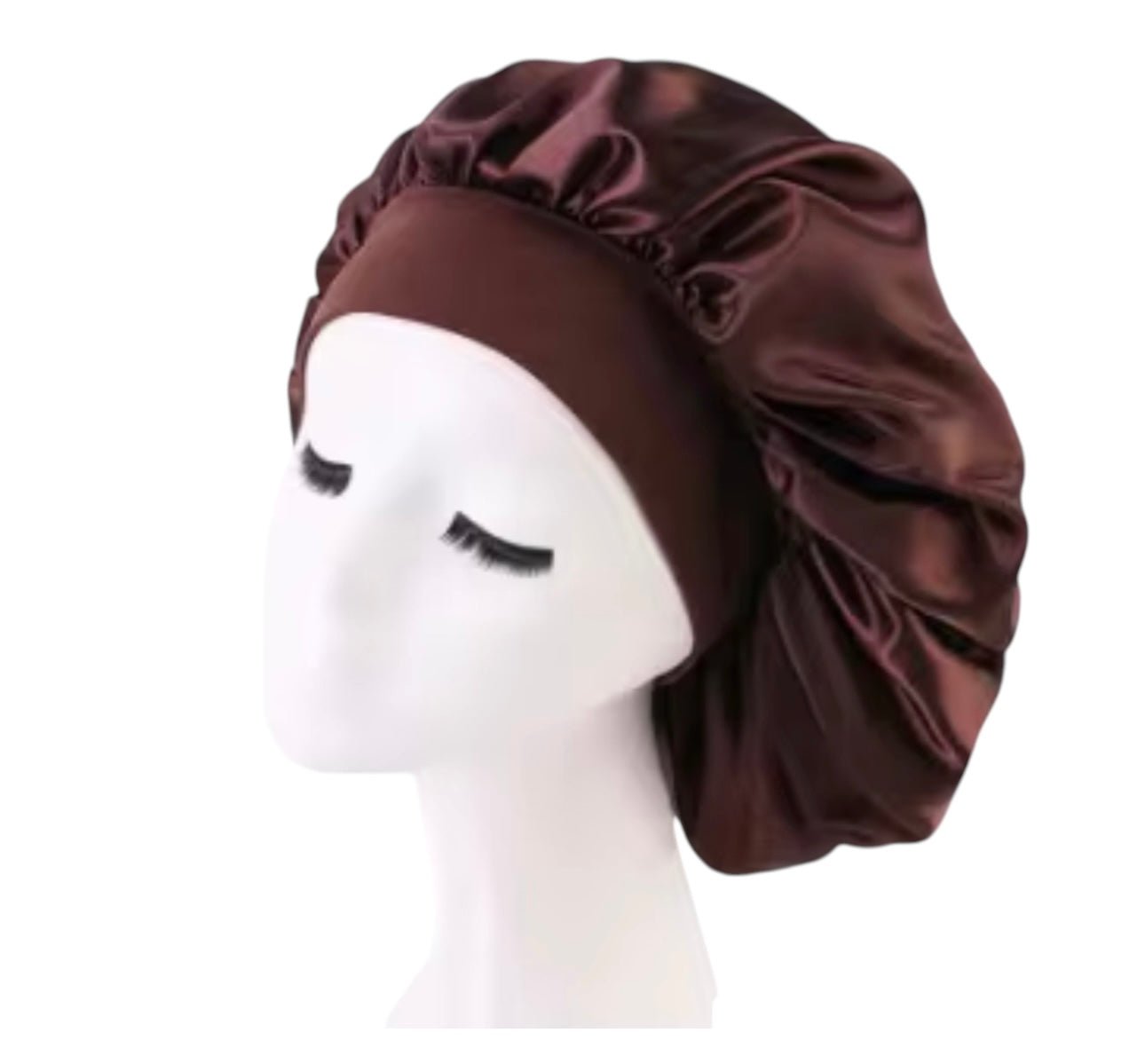 Large Band Satin Silk Single Layered Luxury Bonnet Caps – Stylish Hair Protection for Braids, Locs, and Long Hair - Fatisha Boutique