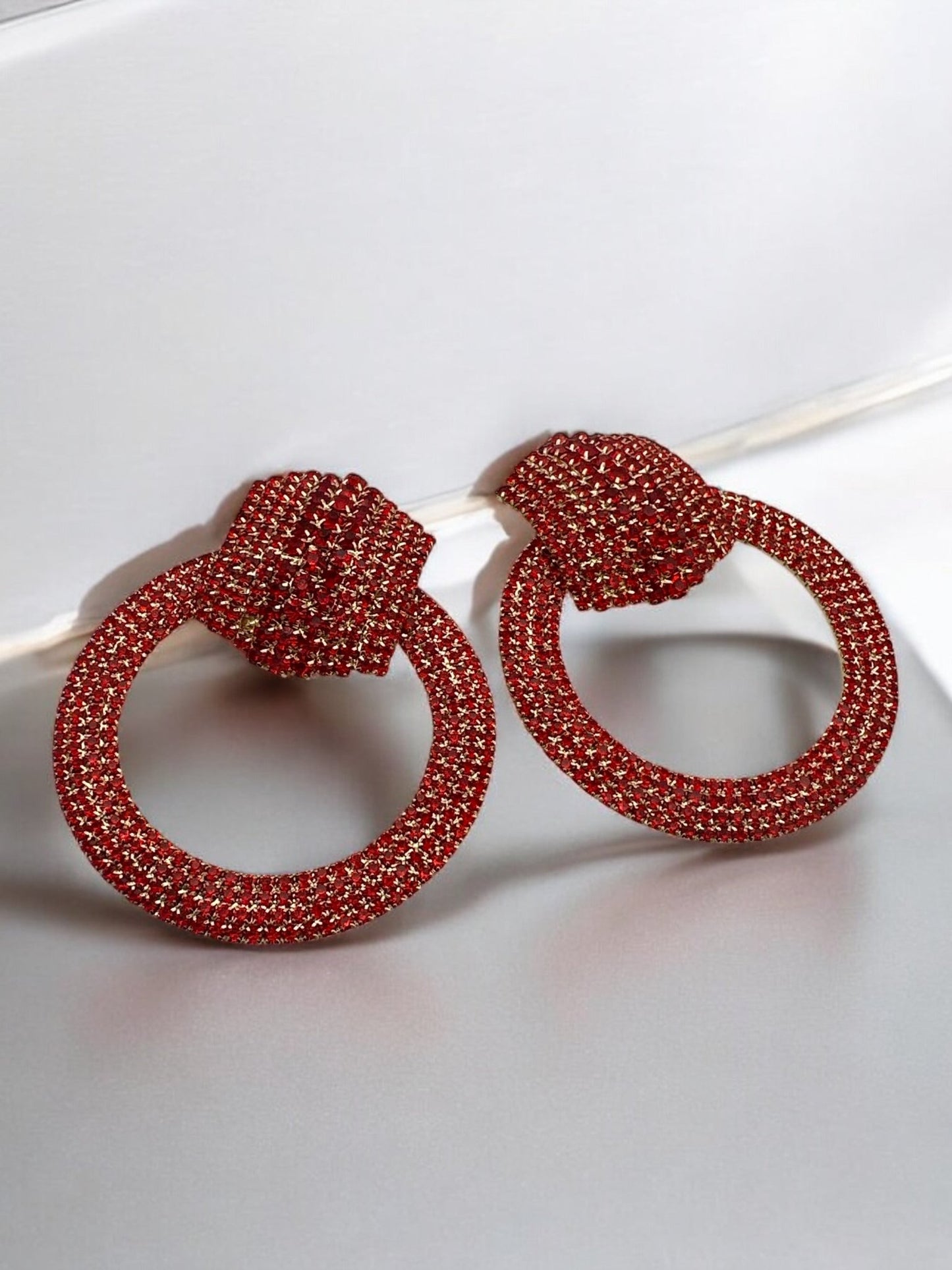 Large Luxury Crystal Rhinestone Statement Earrings |Bold Glamorous Sparkling Earrings - Fatisha Boutique