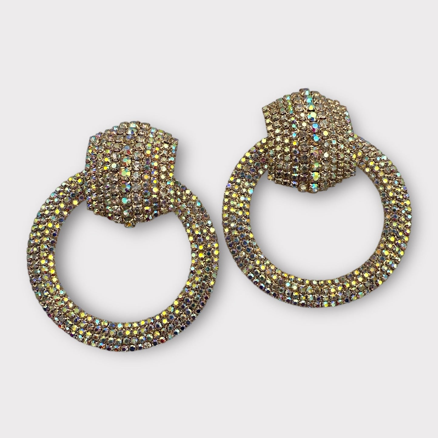 Large Luxury Crystal Rhinestone Statement Earrings |Bold Glamorous Sparkling Earrings - Fatisha Boutique