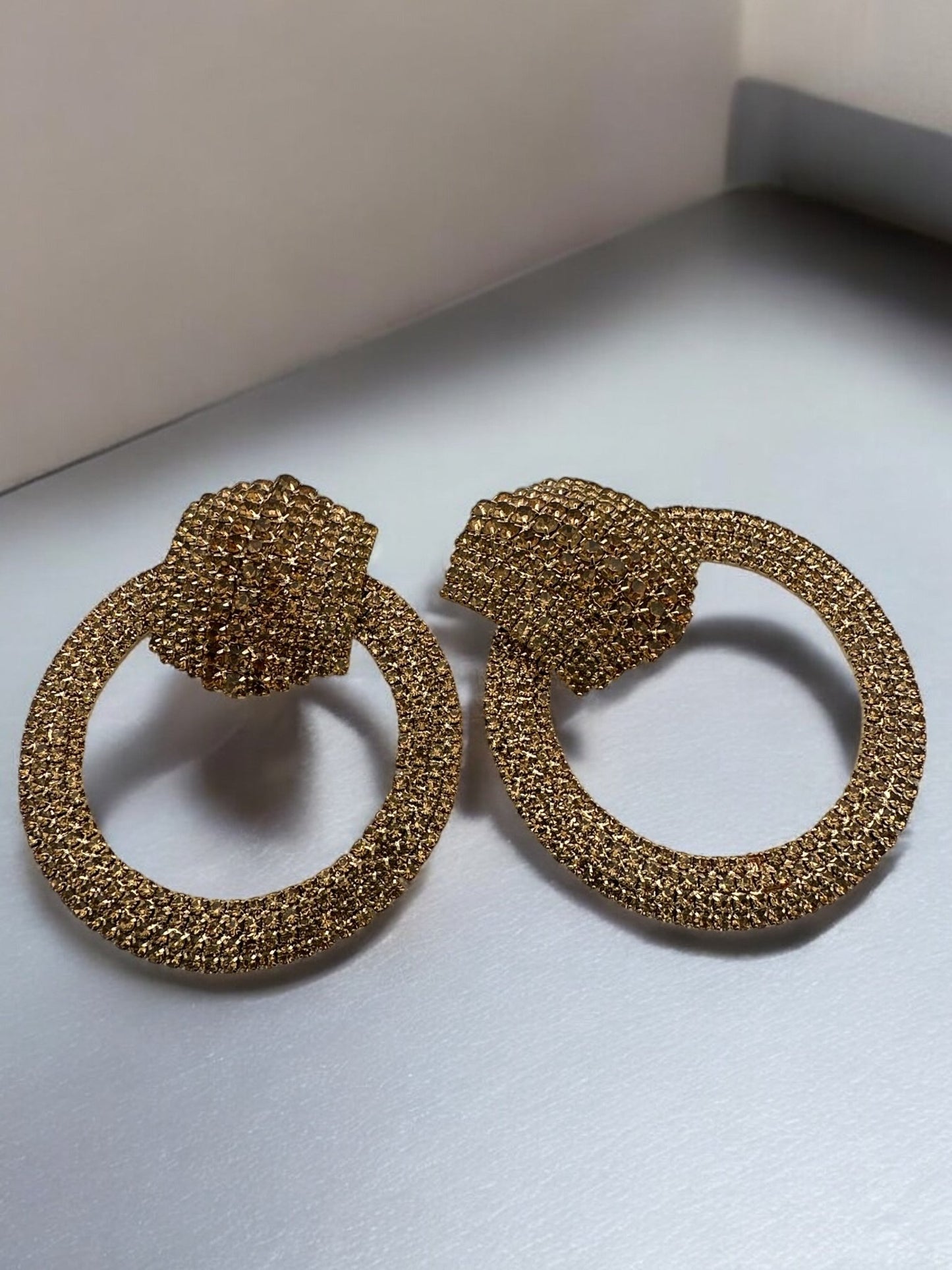 Large Luxury Crystal Rhinestone Statement Earrings |Bold Glamorous Sparkling Earrings - Fatisha Boutique