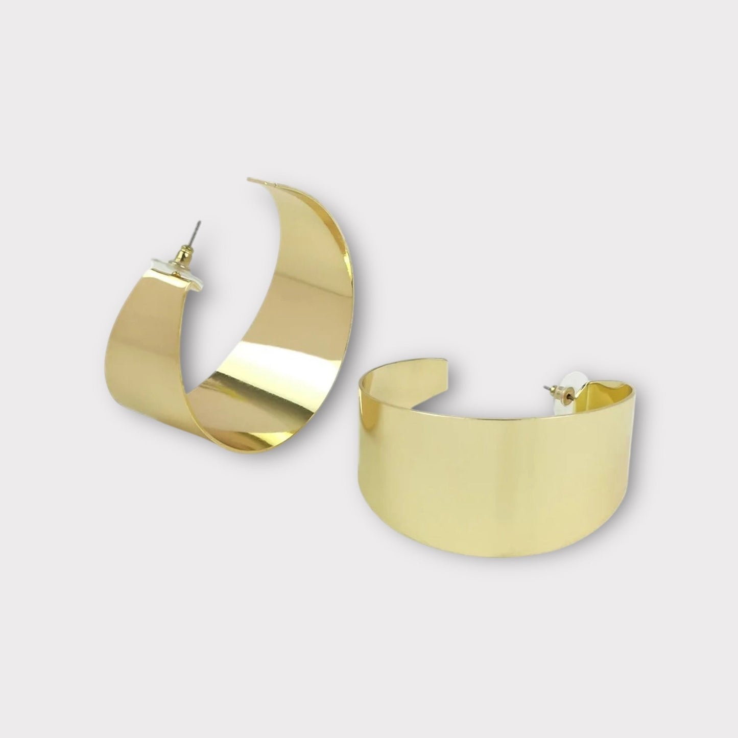 Large Statement Alloy Stud Earrings – Bold and Modern Gold - Tone Earrings - Fatisha Boutique