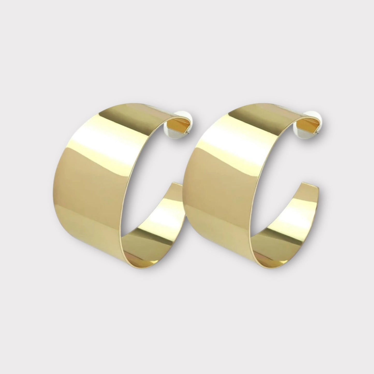 Large Statement Alloy Stud Earrings – Bold and Modern Gold - Tone Earrings - Fatisha Boutique