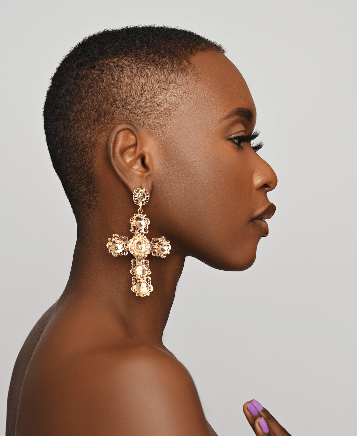 Large Statement Luxury Cross Dangle Stud Earrings - Fatisha Boutique