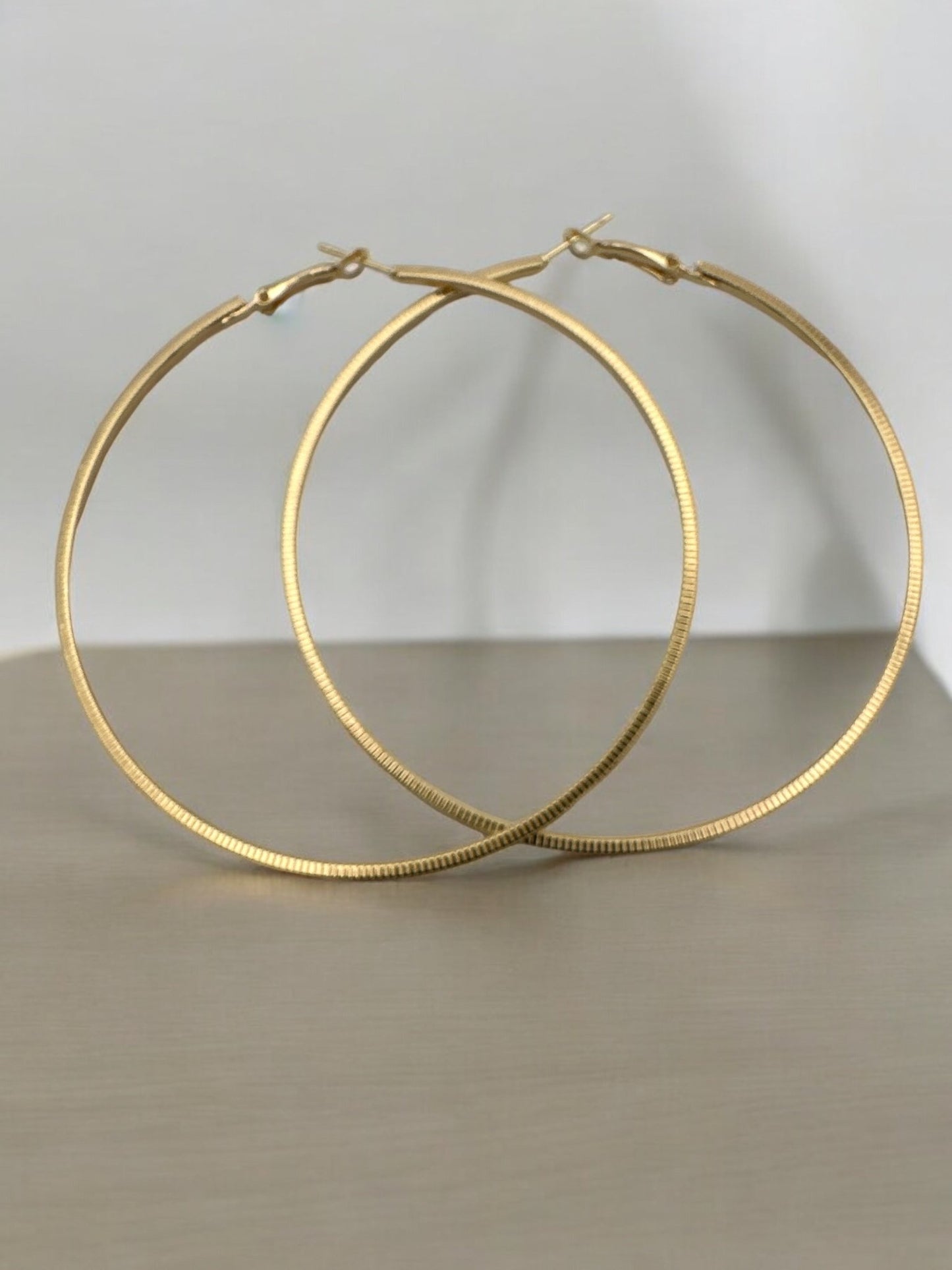 Lightweight 8cm Gold Hoop Earrings - Fatisha Boutique