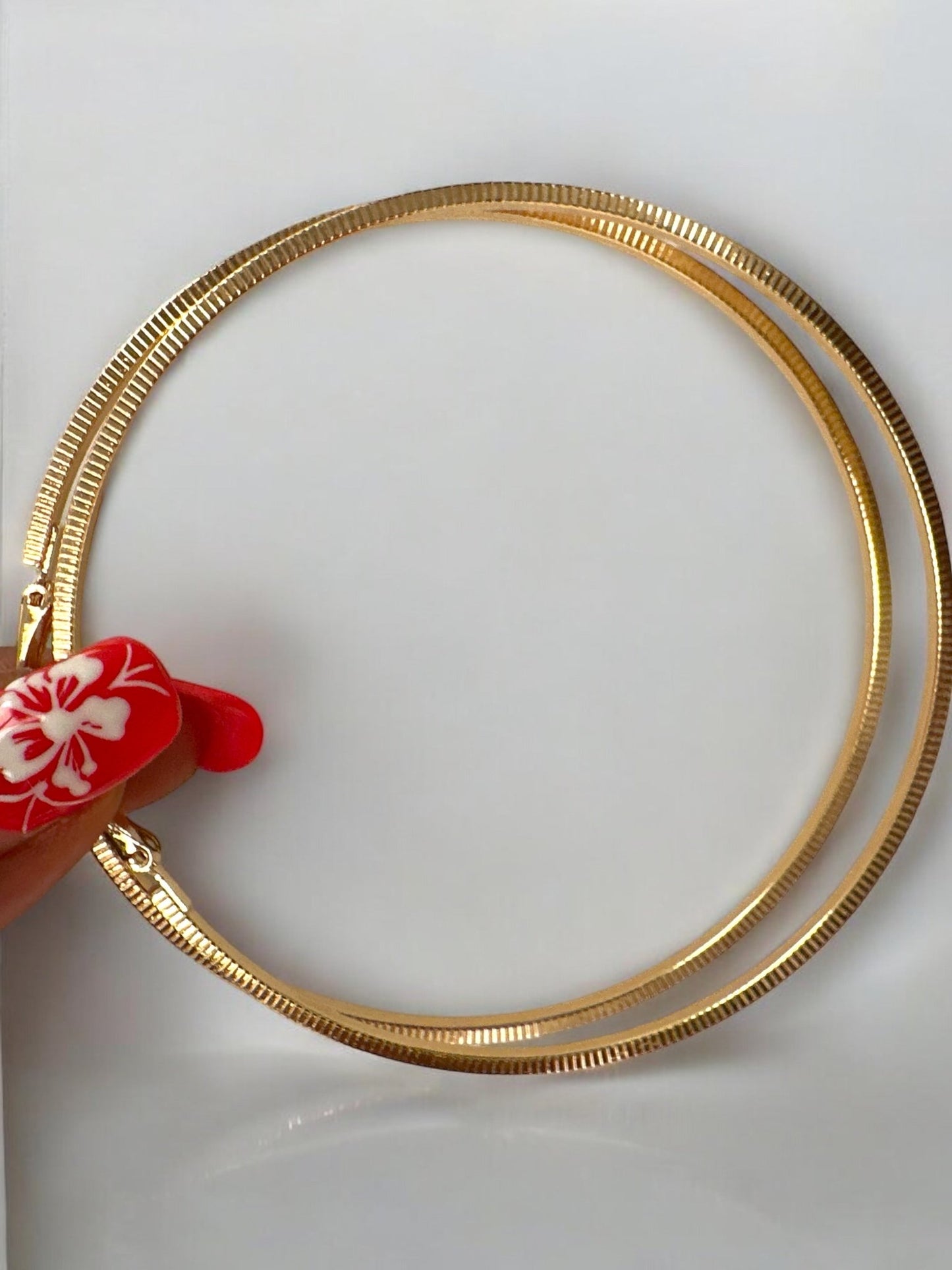 Lightweight 8cm Gold Hoop Earrings - Fatisha Boutique