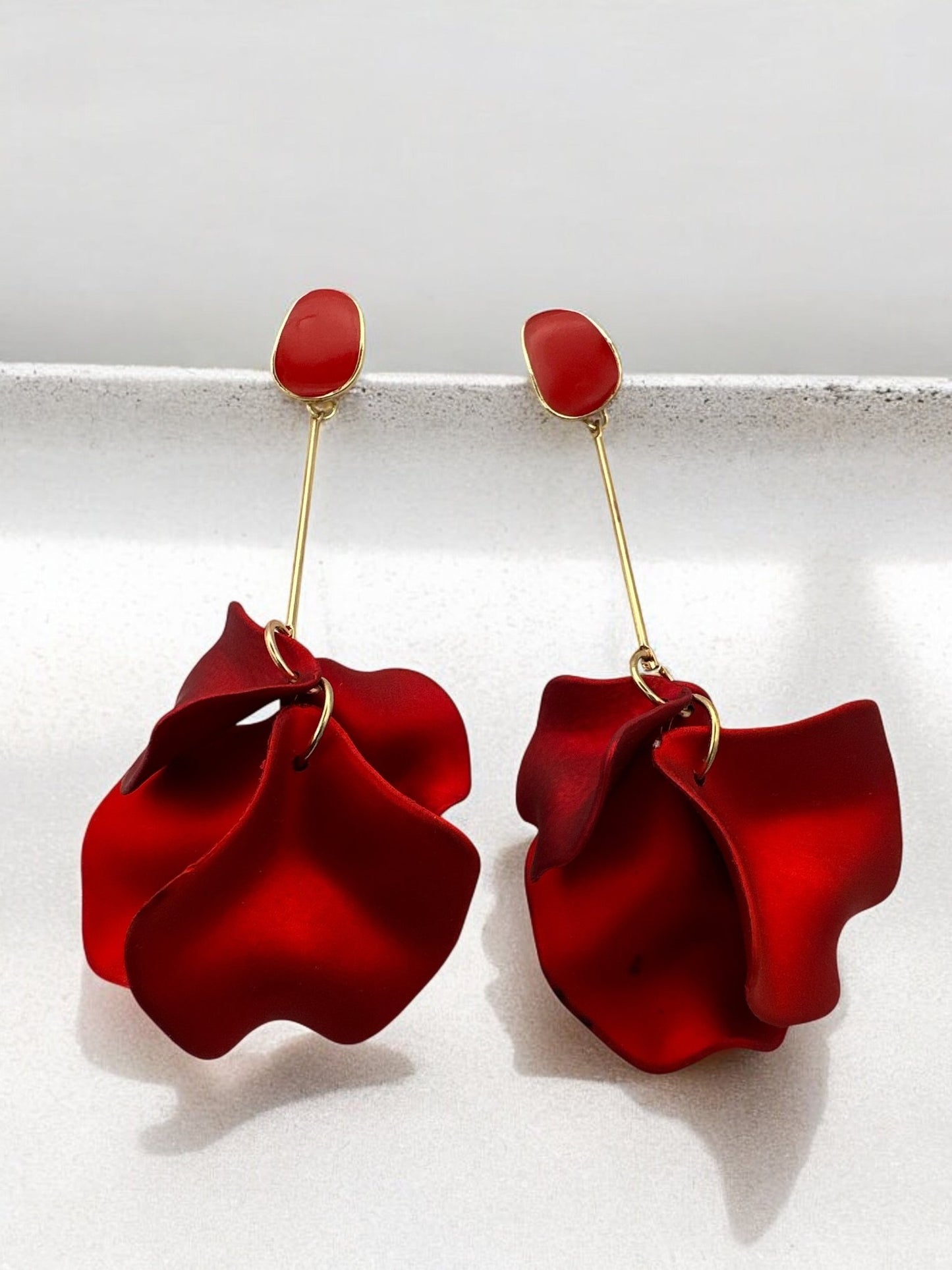 Lightweight Acrylic Flower Petals Wire Dangle Drop Earrings - Fatisha Boutique