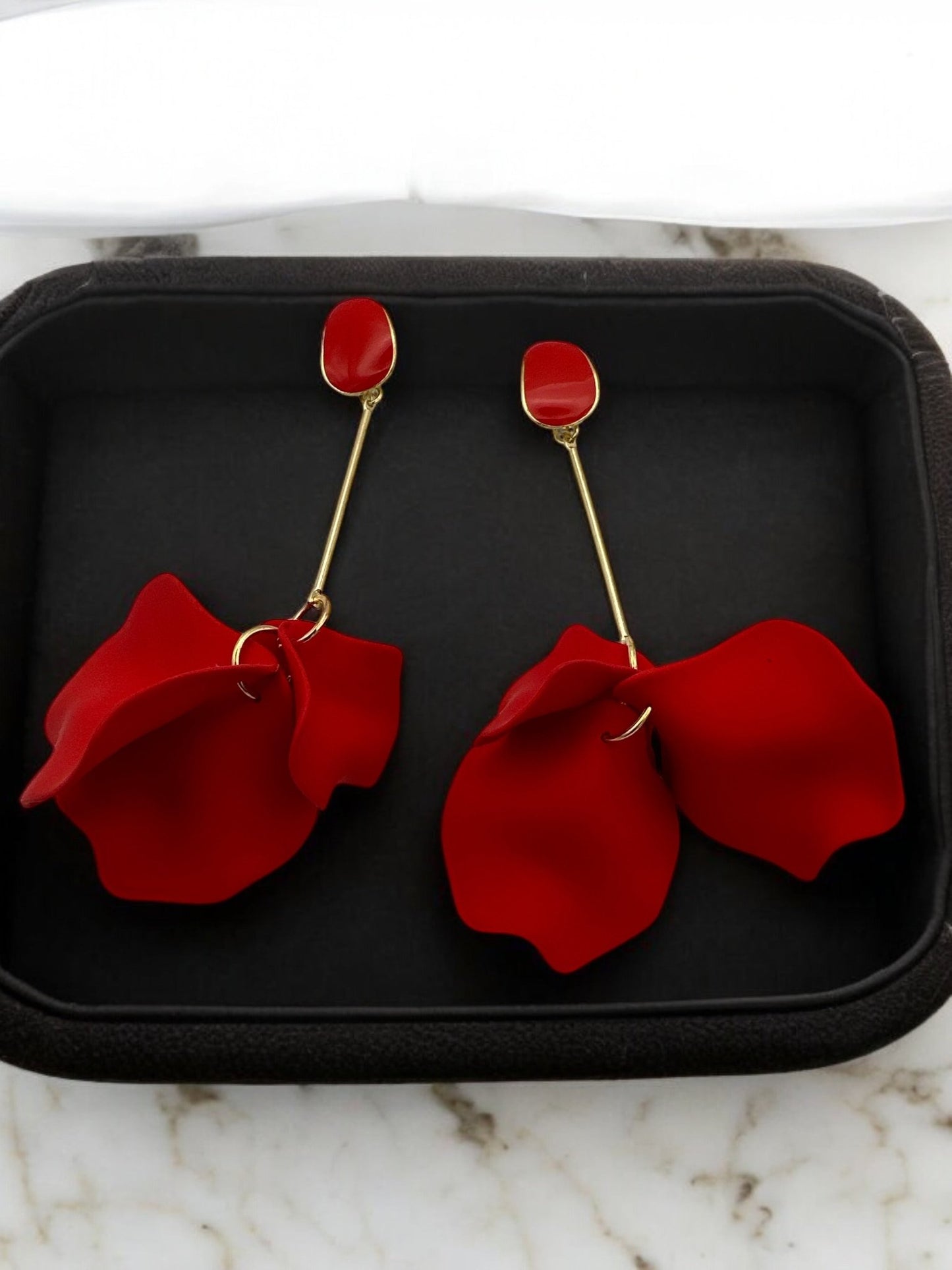 Lightweight Acrylic Flower Petals Wire Dangle Drop Earrings - Fatisha Boutique