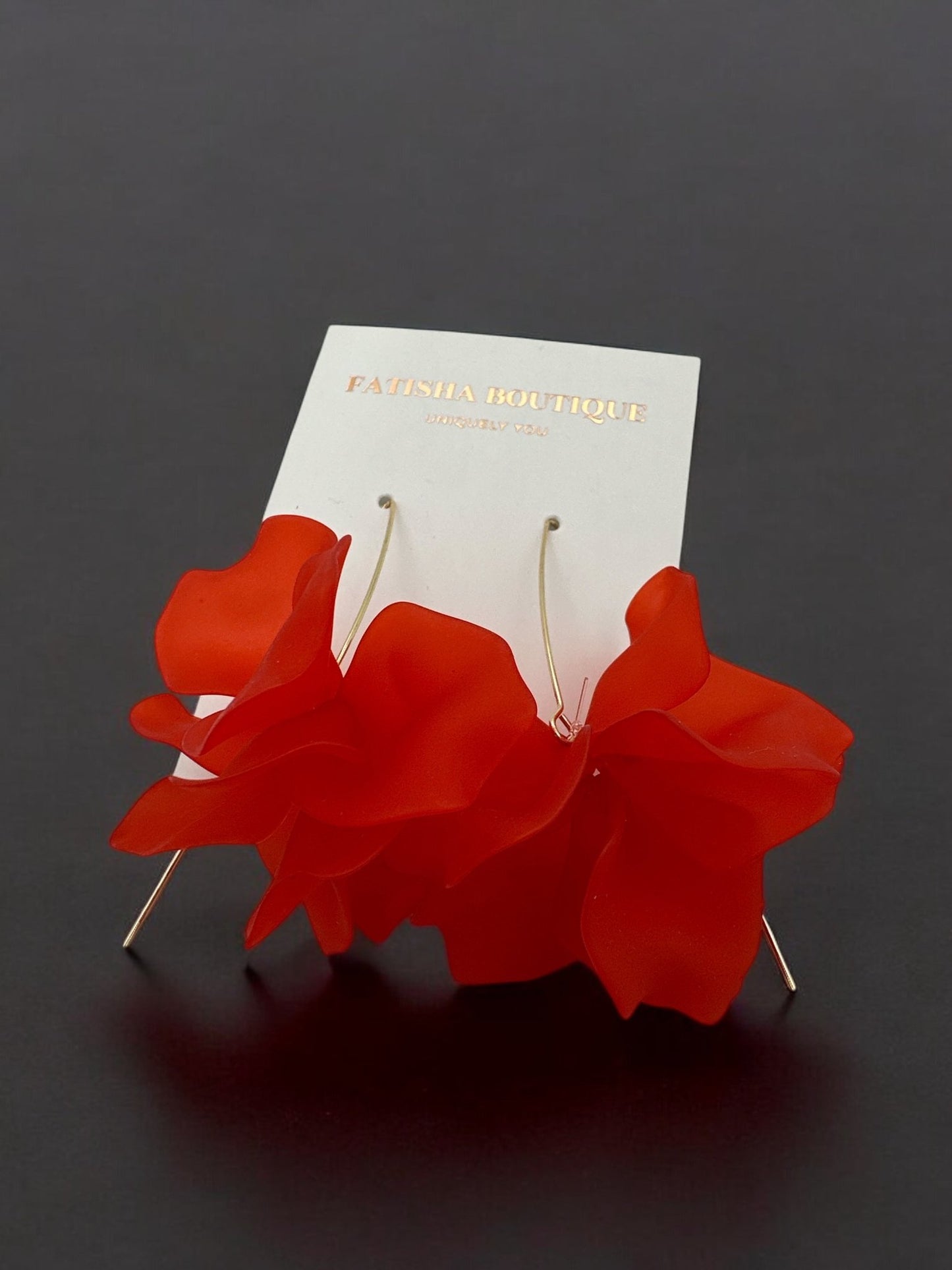 Lightweight Acrylic Flower Petals Wire Dangle Drop Earrings – Vibrant & Elegant - Fatisha Boutique