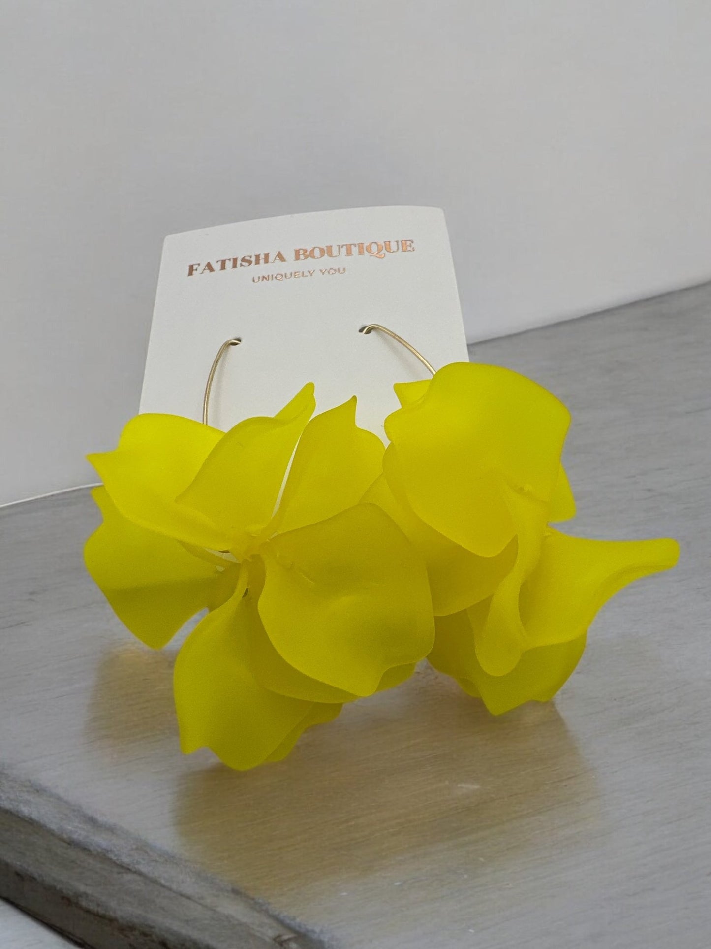 Lightweight Acrylic Flower Petals Wire Dangle Drop Earrings – Vibrant & Elegant - Fatisha Boutique