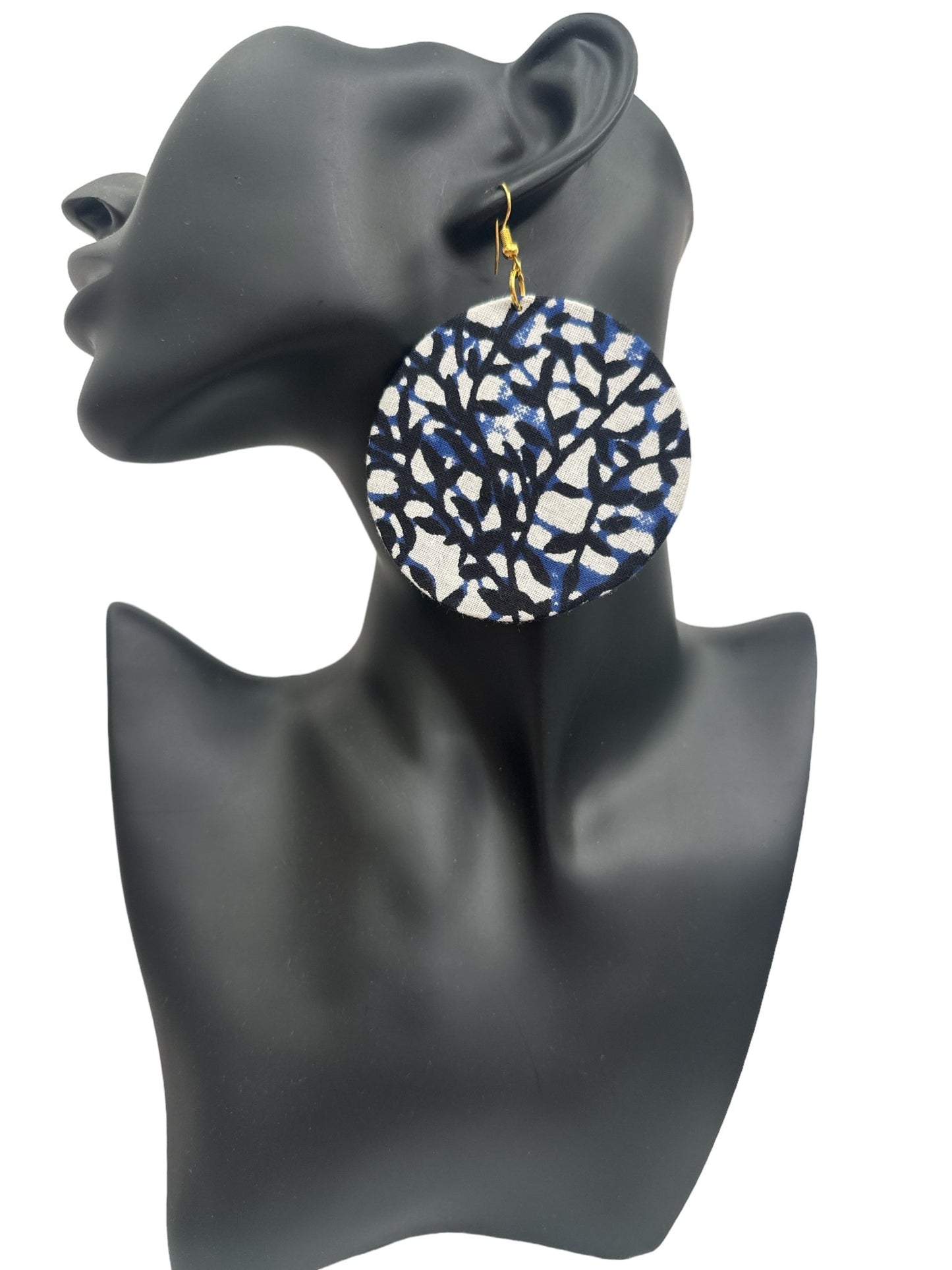 Lightweight African Printed Ankara Fabric Round Dangle Earrings - Fatisha Boutique