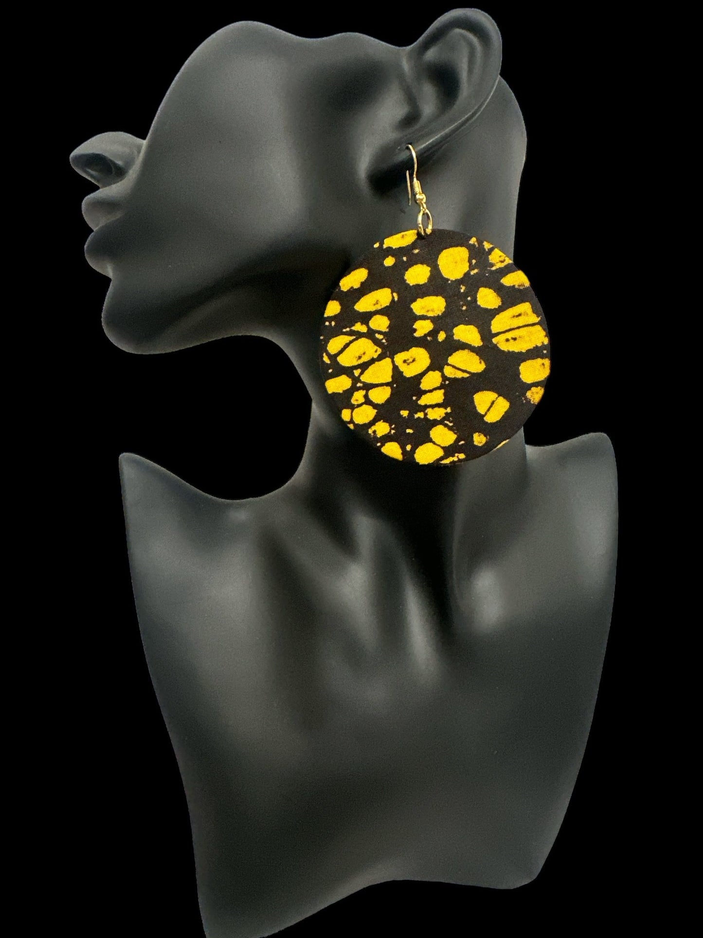 Lightweight African Printed Ankara Fabric Round Dangle Earrings - Fatisha Boutique