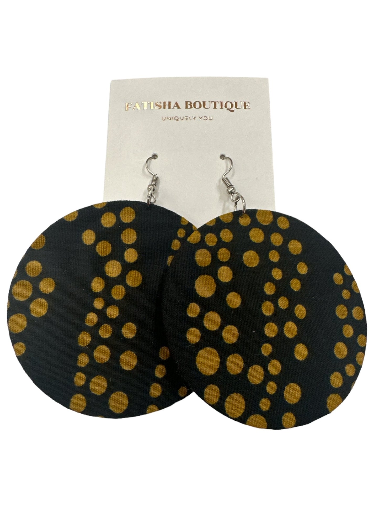 Lightweight African Printed Ankara Fabric Round Dangle Earrings - Fatisha Boutique