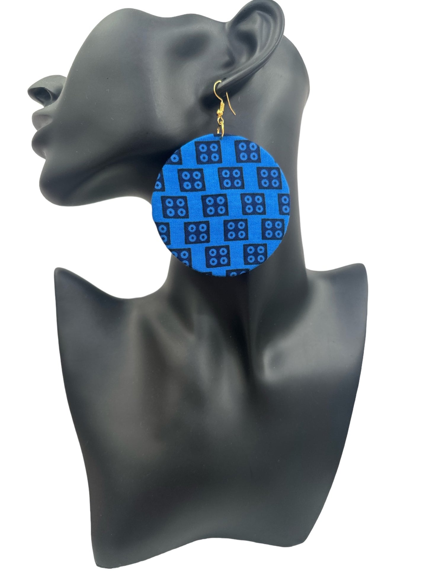 Lightweight African Printed Ankara Fabric Round Dangle Earrings - Fatisha Boutique