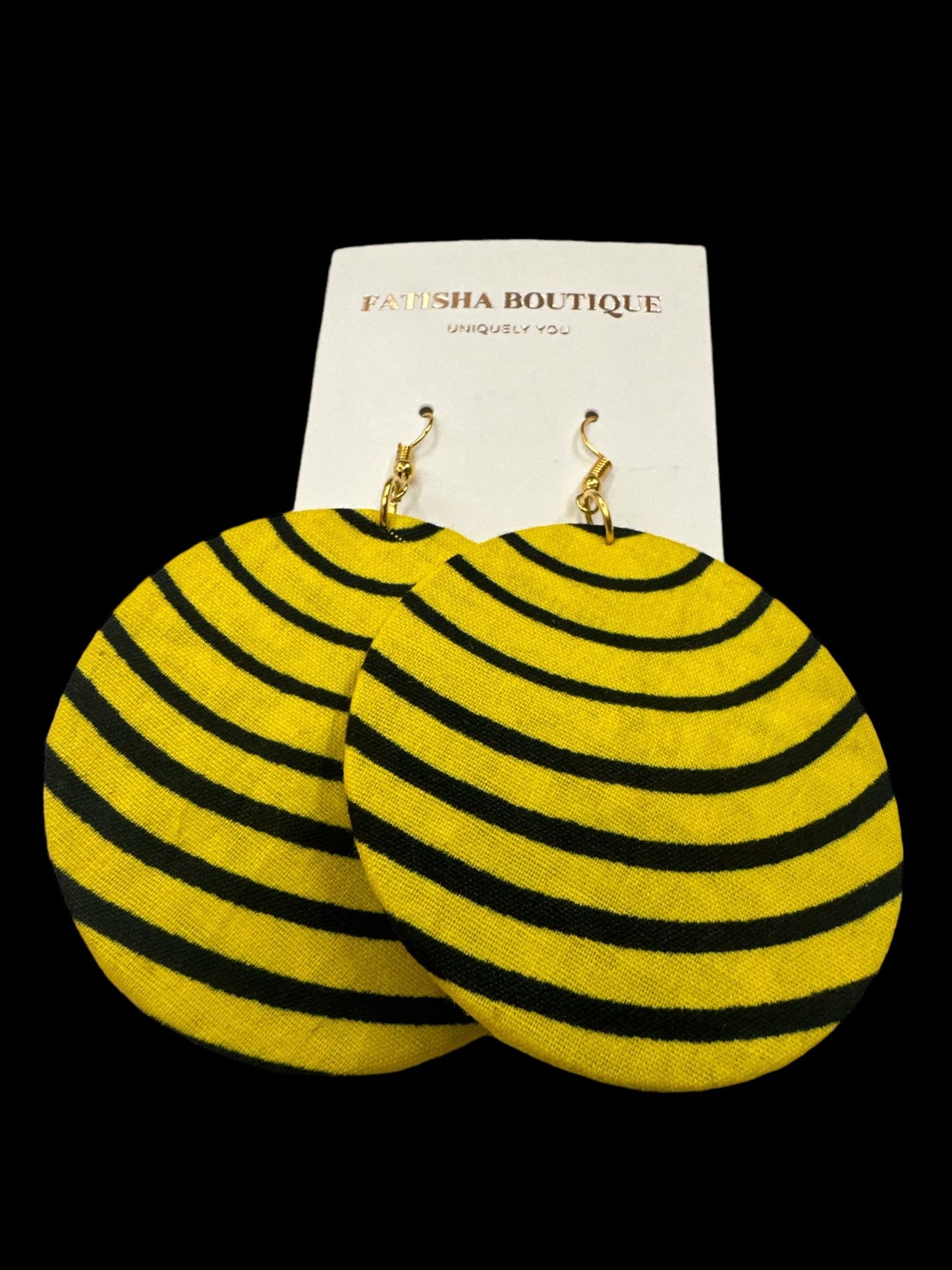 Lightweight African Printed Ankara Fabric Round Dangle Earrings - Fatisha Boutique Fatisha Boutique