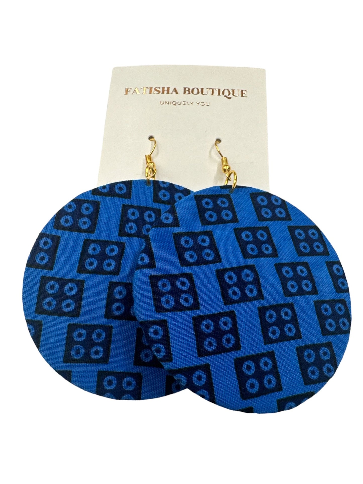 Lightweight African Printed Ankara Fabric Round Dangle Earrings - Fatisha Boutique
