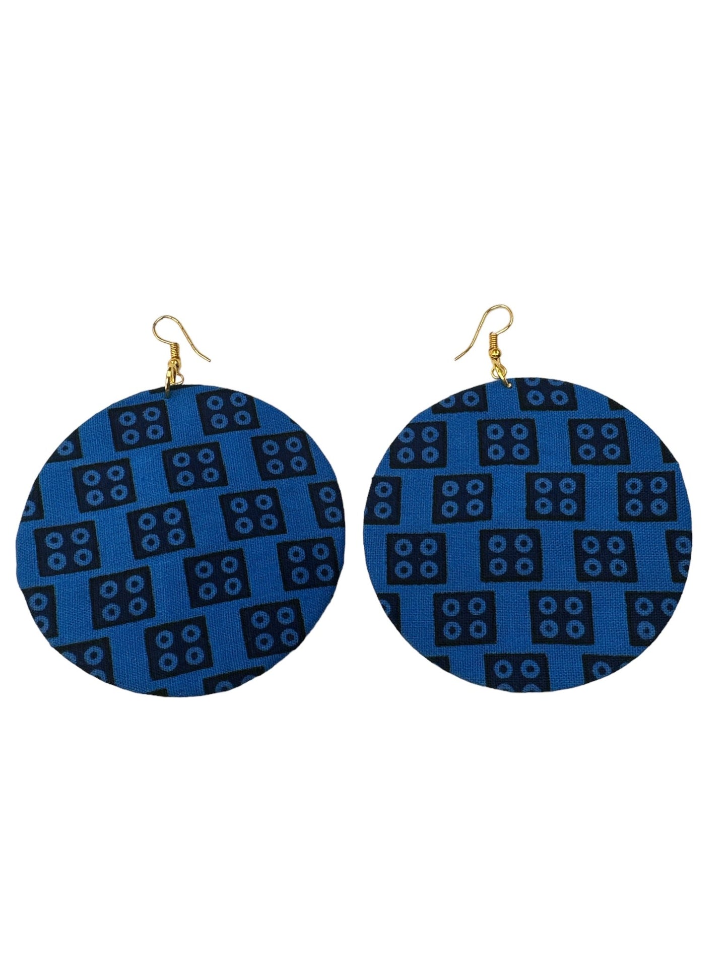 Lightweight African Printed Ankara Fabric Round Dangle Earrings - Fatisha Boutique