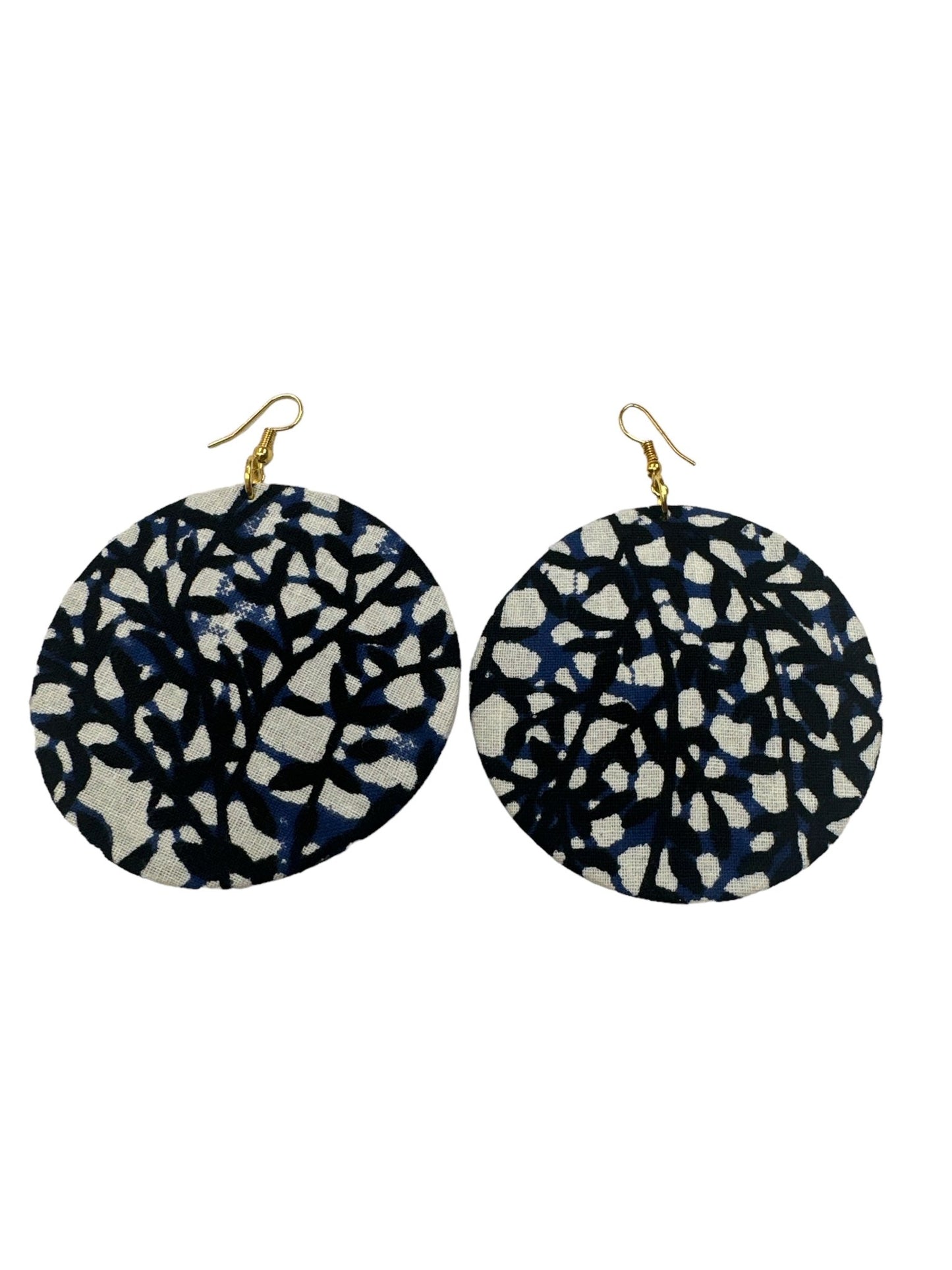 Lightweight African Printed Ankara Fabric Round Dangle Earrings - Fatisha Boutique