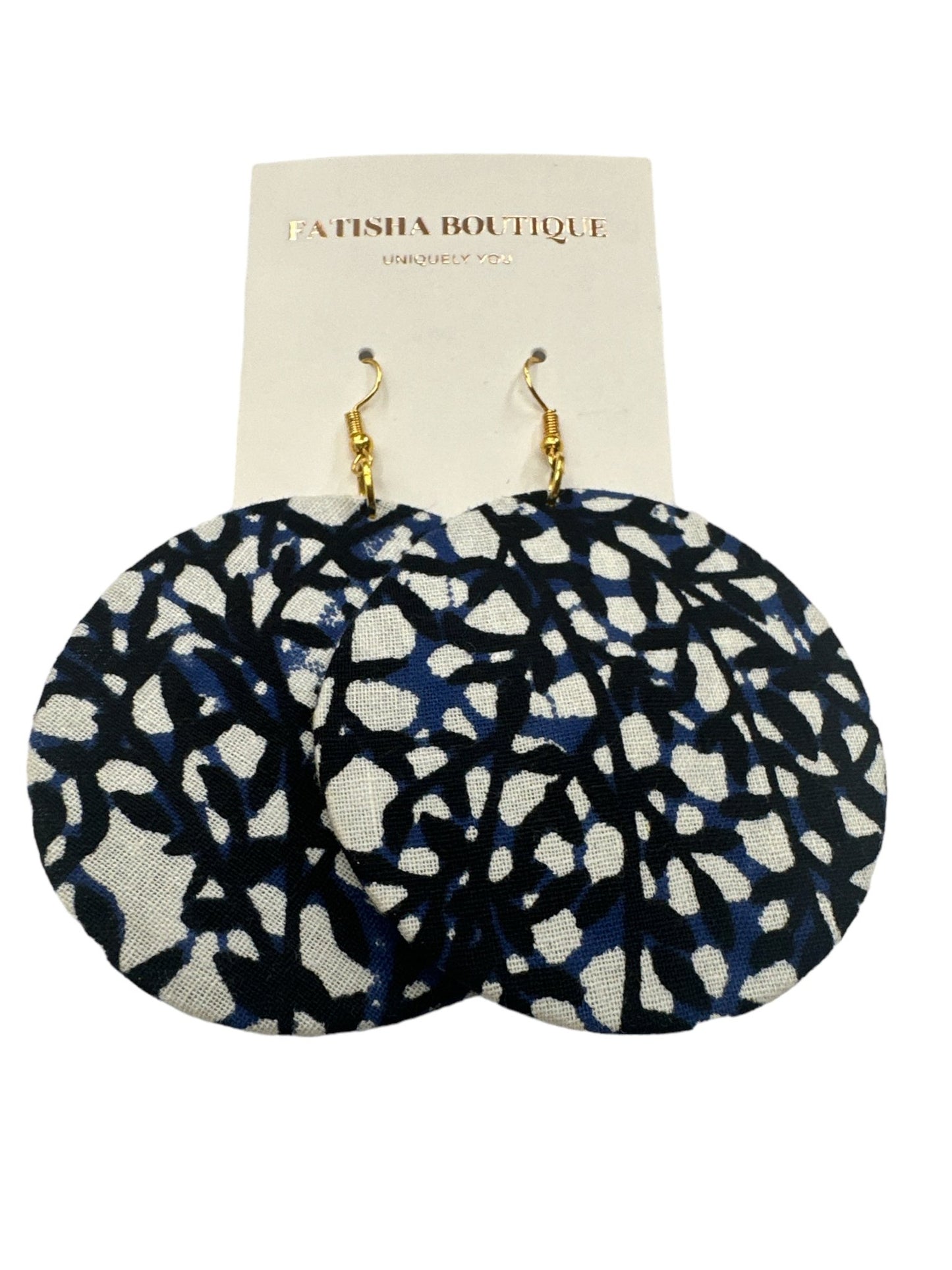 Lightweight African Printed Ankara Fabric Round Dangle Earrings - Fatisha Boutique
