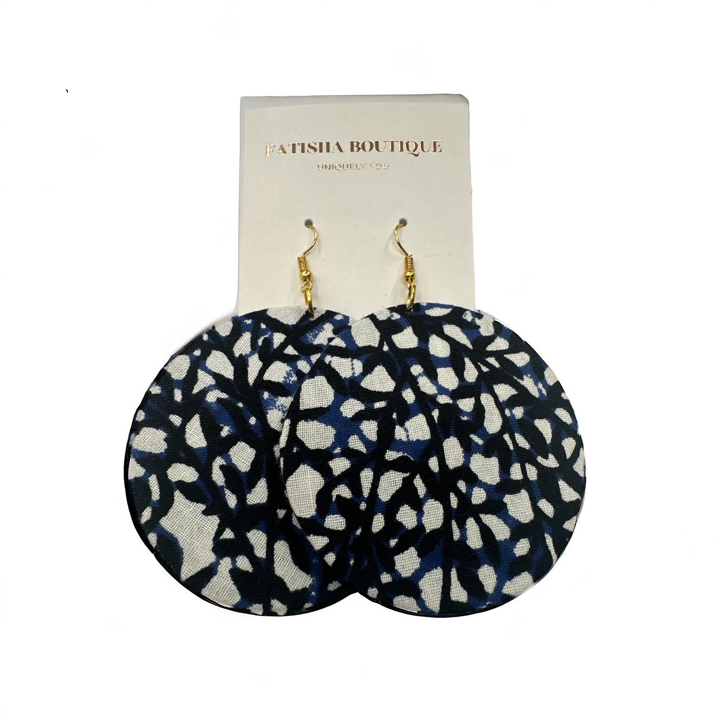 Lightweight African Printed Ankara Fabric Round Dangle Earrings - Fatisha Boutique